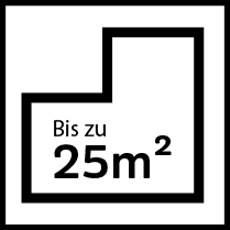 Bis zu 25 m²