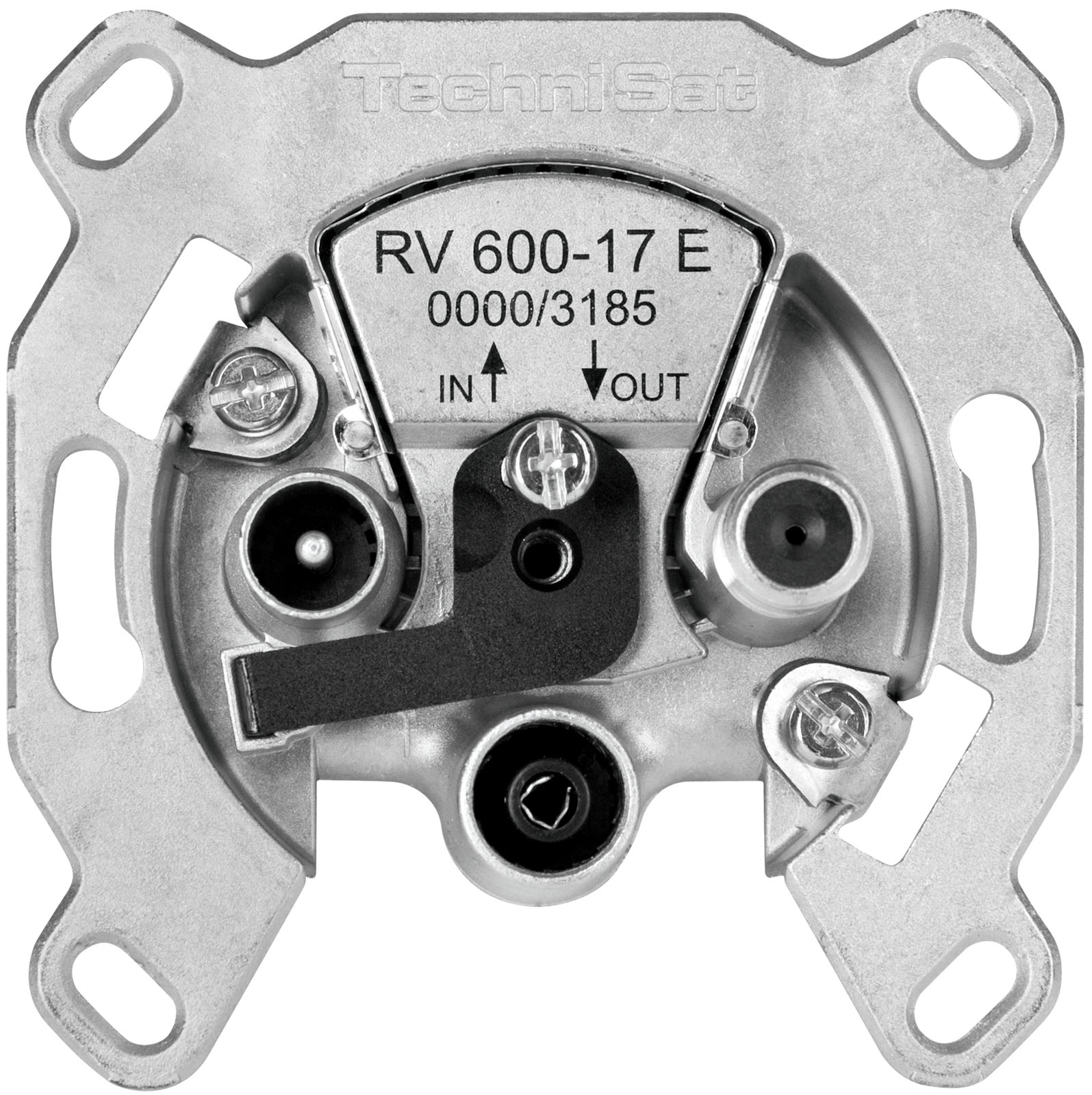 Durchgangsdose RV 600-17 E mit Überlastschutz und Sicherheitselektronik Frontal, Front