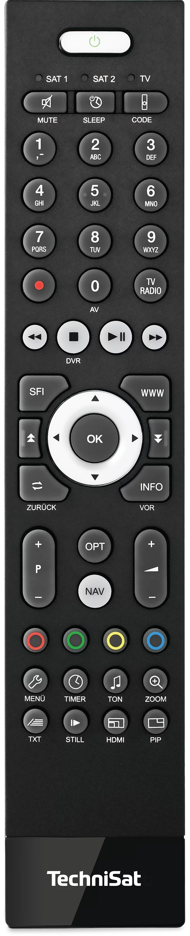 Fernbedienung TECHNIVISION HD Serie (TV400B) Frontal, Front