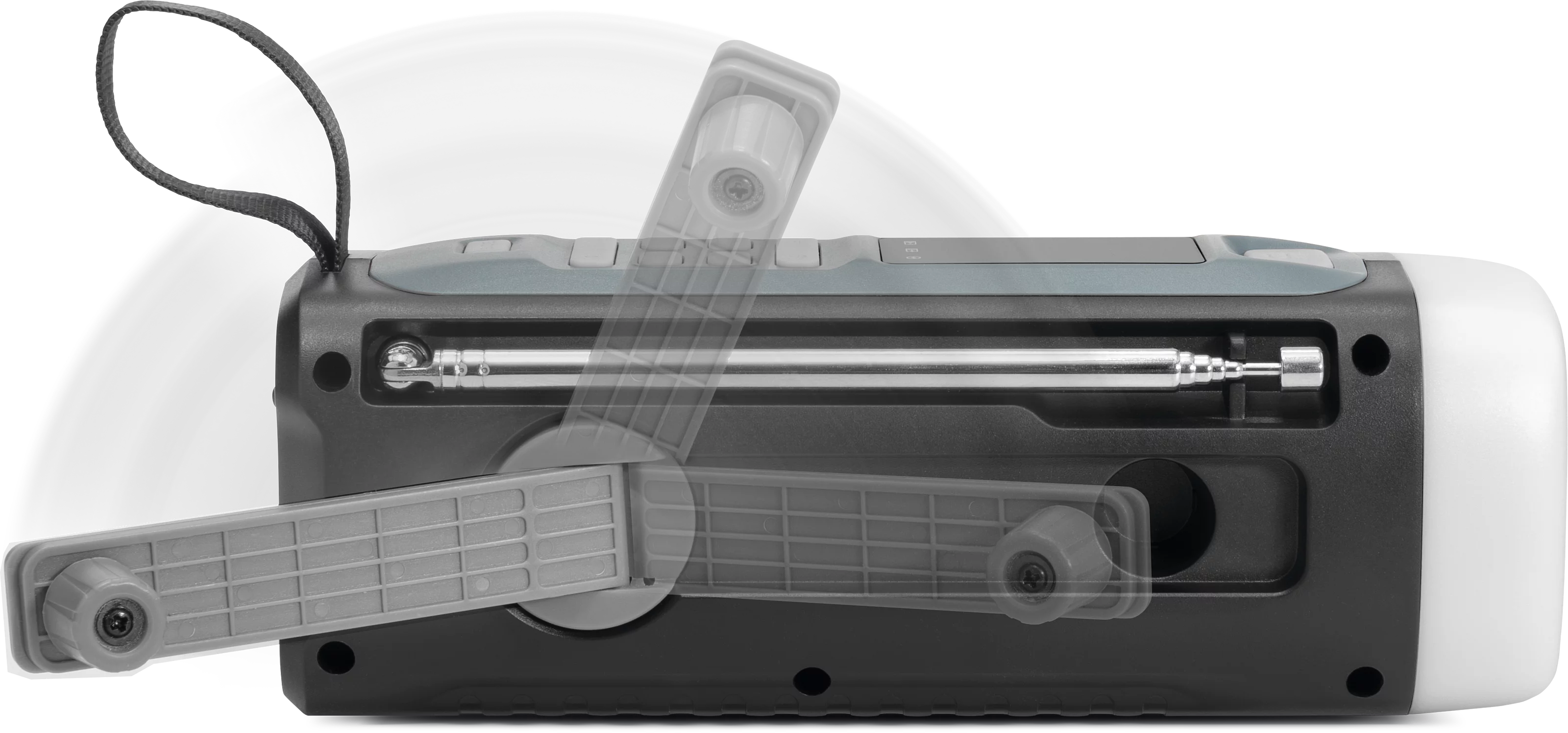 VIOLA hand-crank radio Frontal, Front