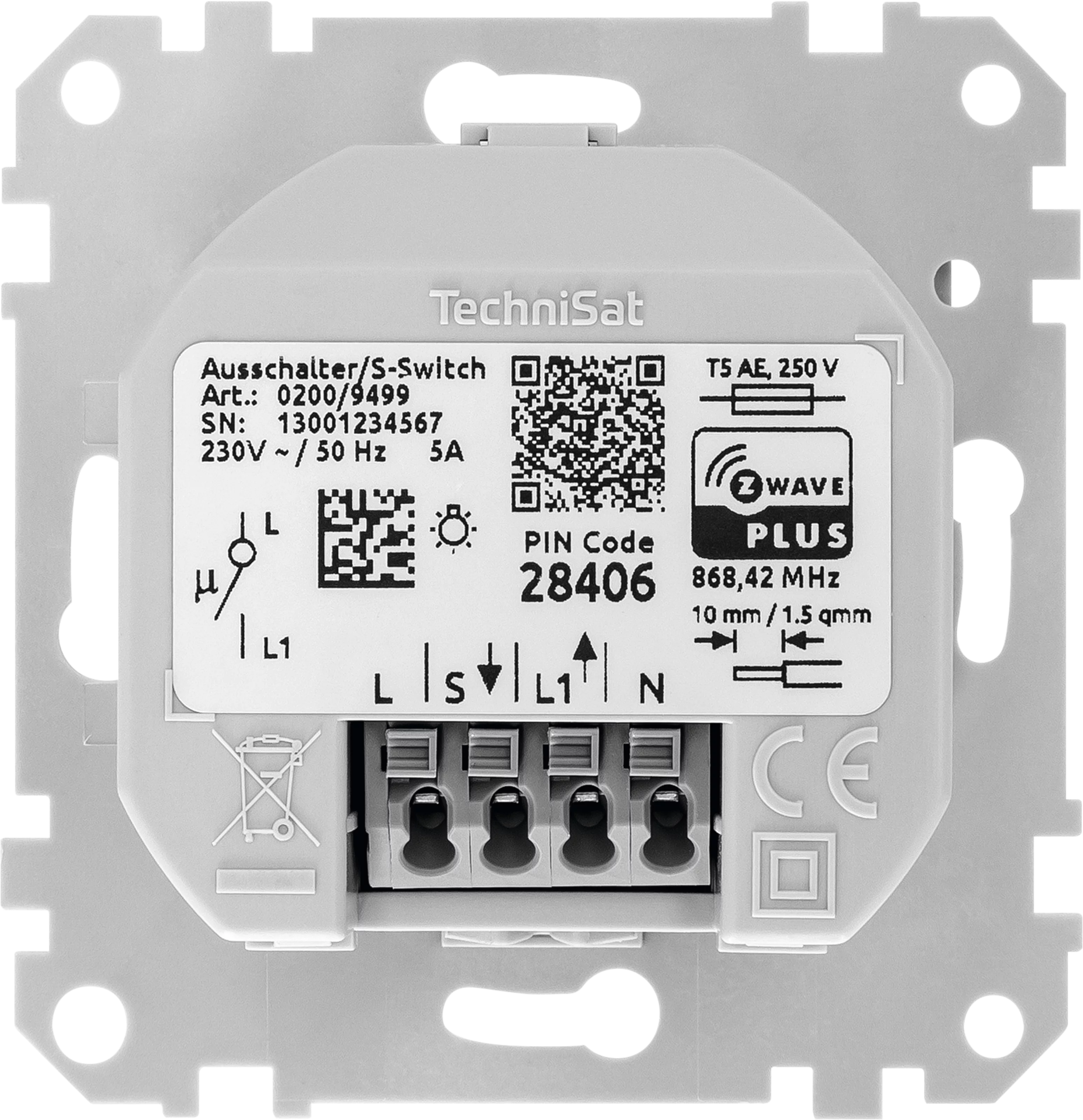 Off switch, complete, Merten Frontal, Rück