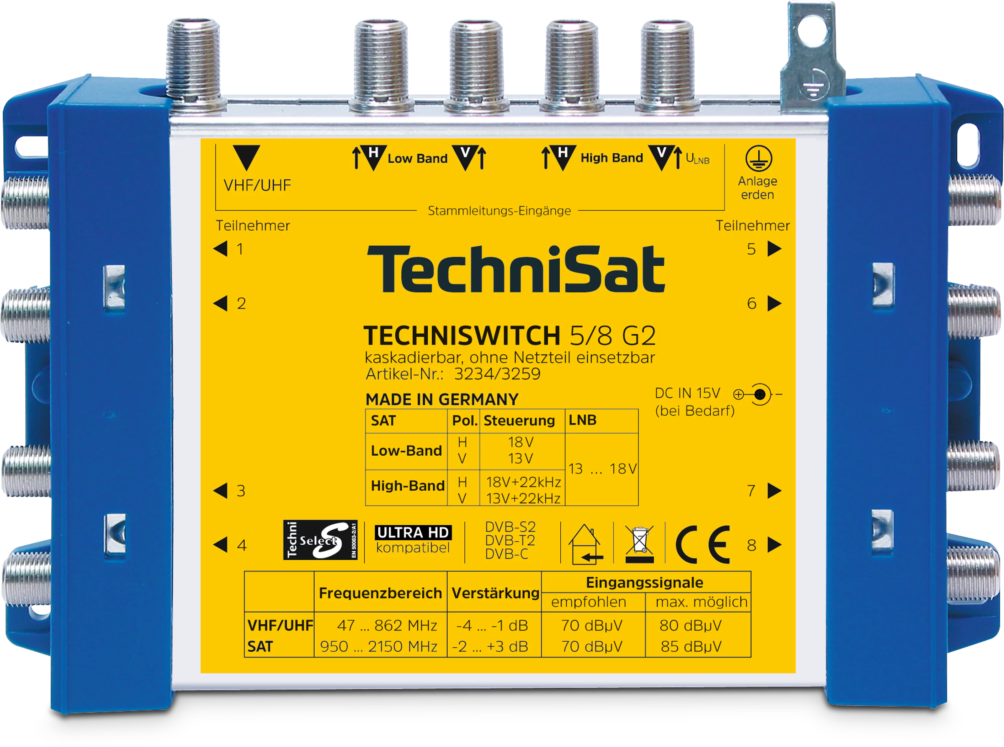 TECHNISWITCH 5/8 G2 DC-NT (Grundeinheit mit NT) Frontal, Front TECHNISWITCH 5/8 G2 DC-NT (Grundeinheit mit NT) Frontal, Front