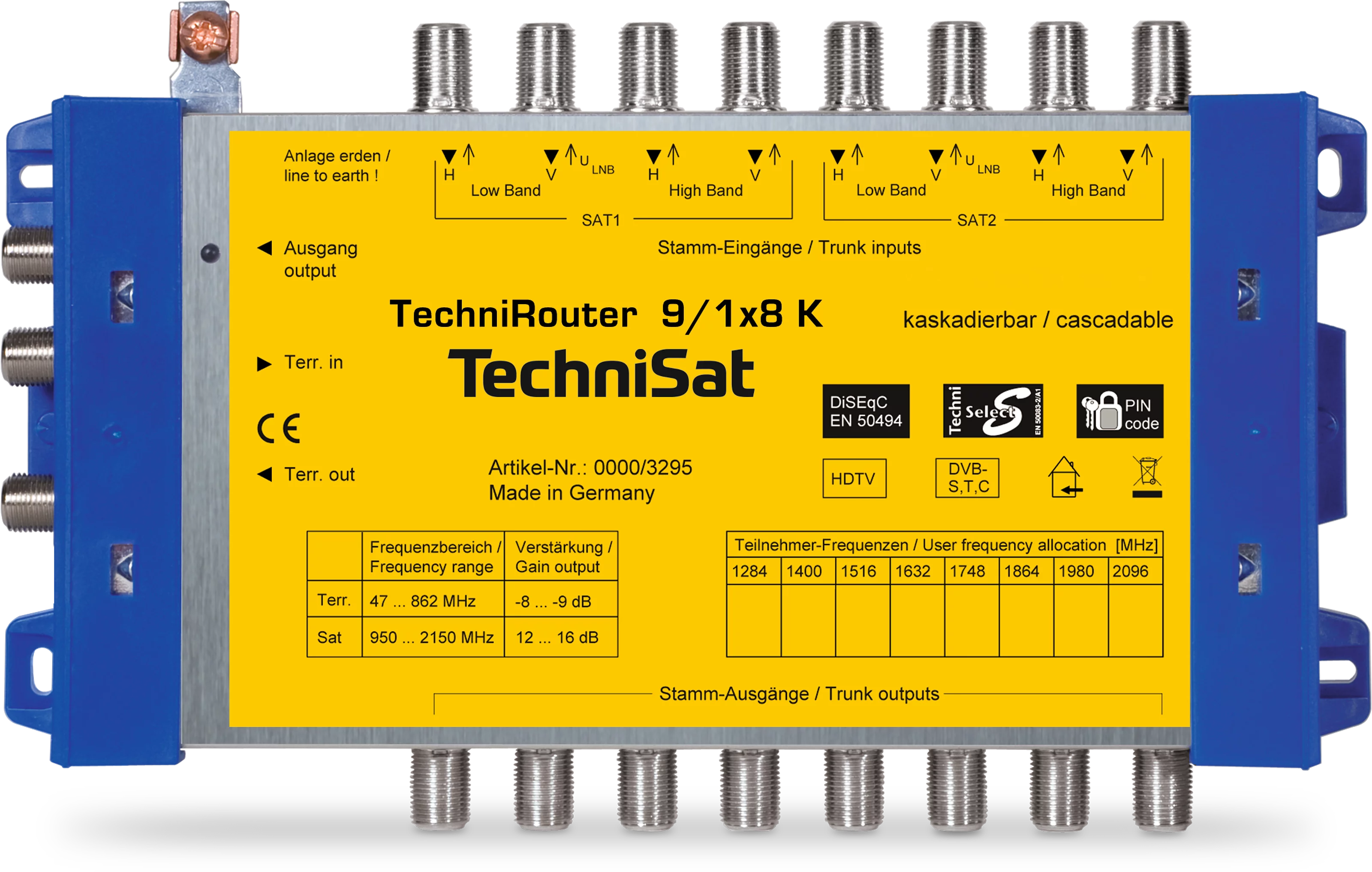 TECHNIROUTER 9/1x8 K (Kaskade) Frontal, Front