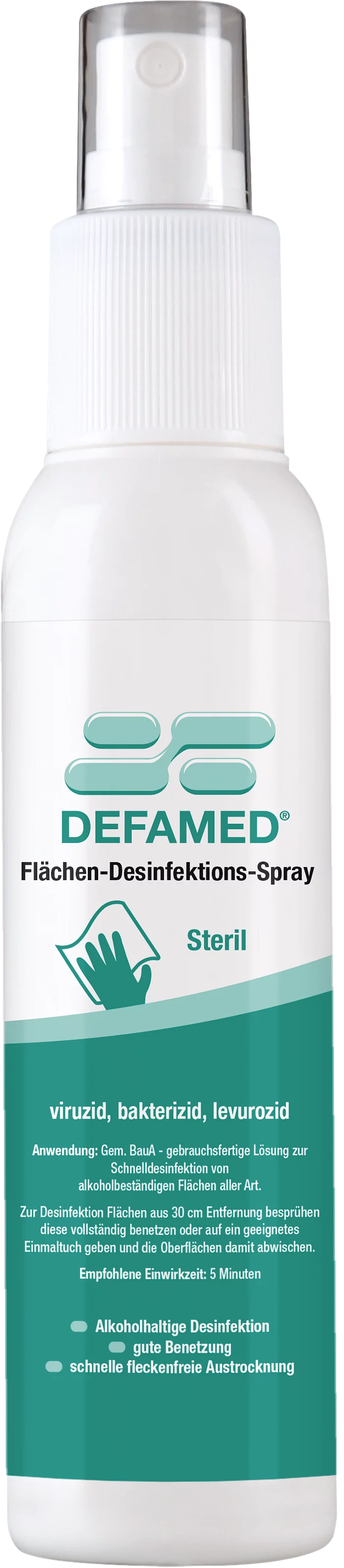 Steril Flächen-Desinfektionsmittel Spray, 100ml Frontal, Front