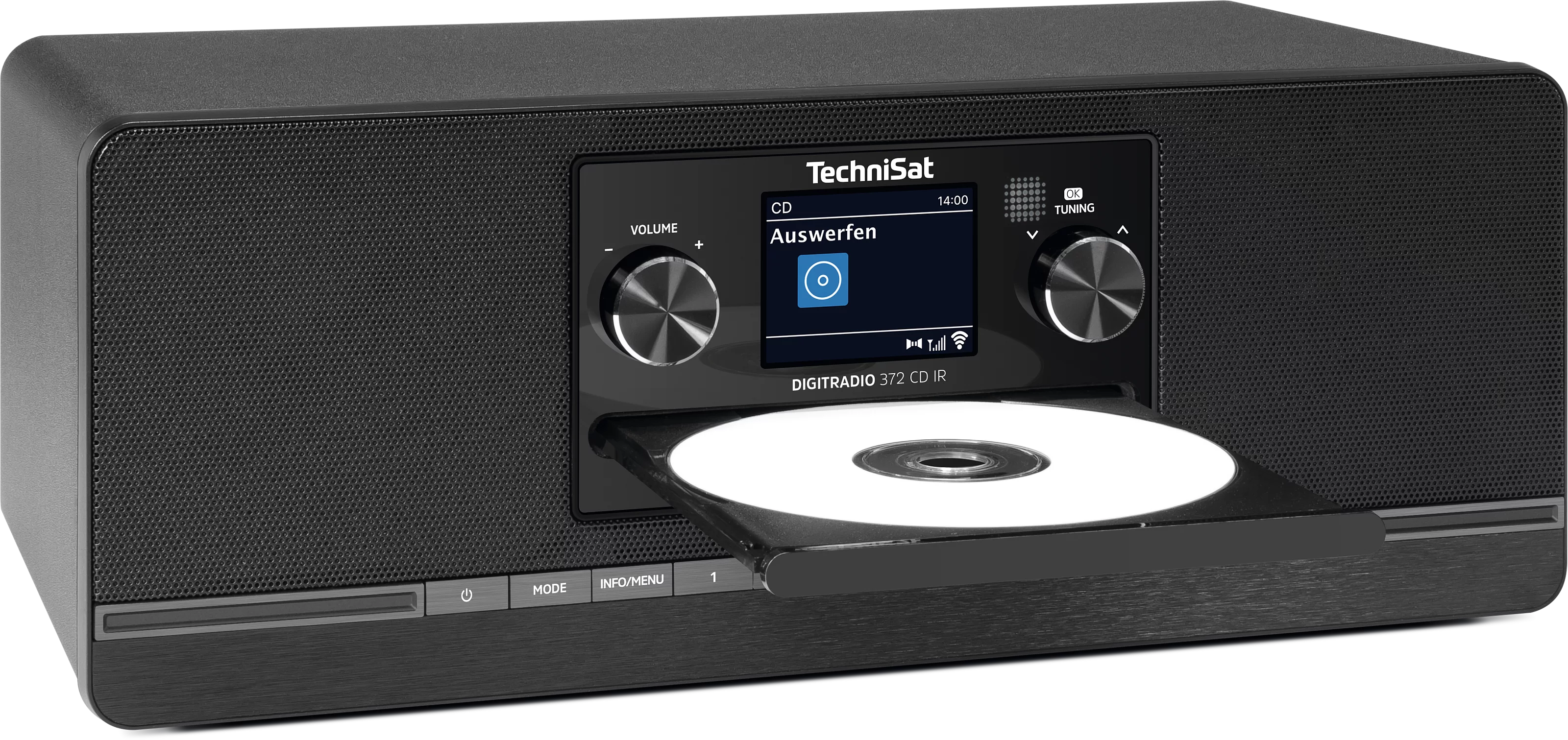 DIGITRADIO 372 CD IR, schwarz Schräg, Rechts