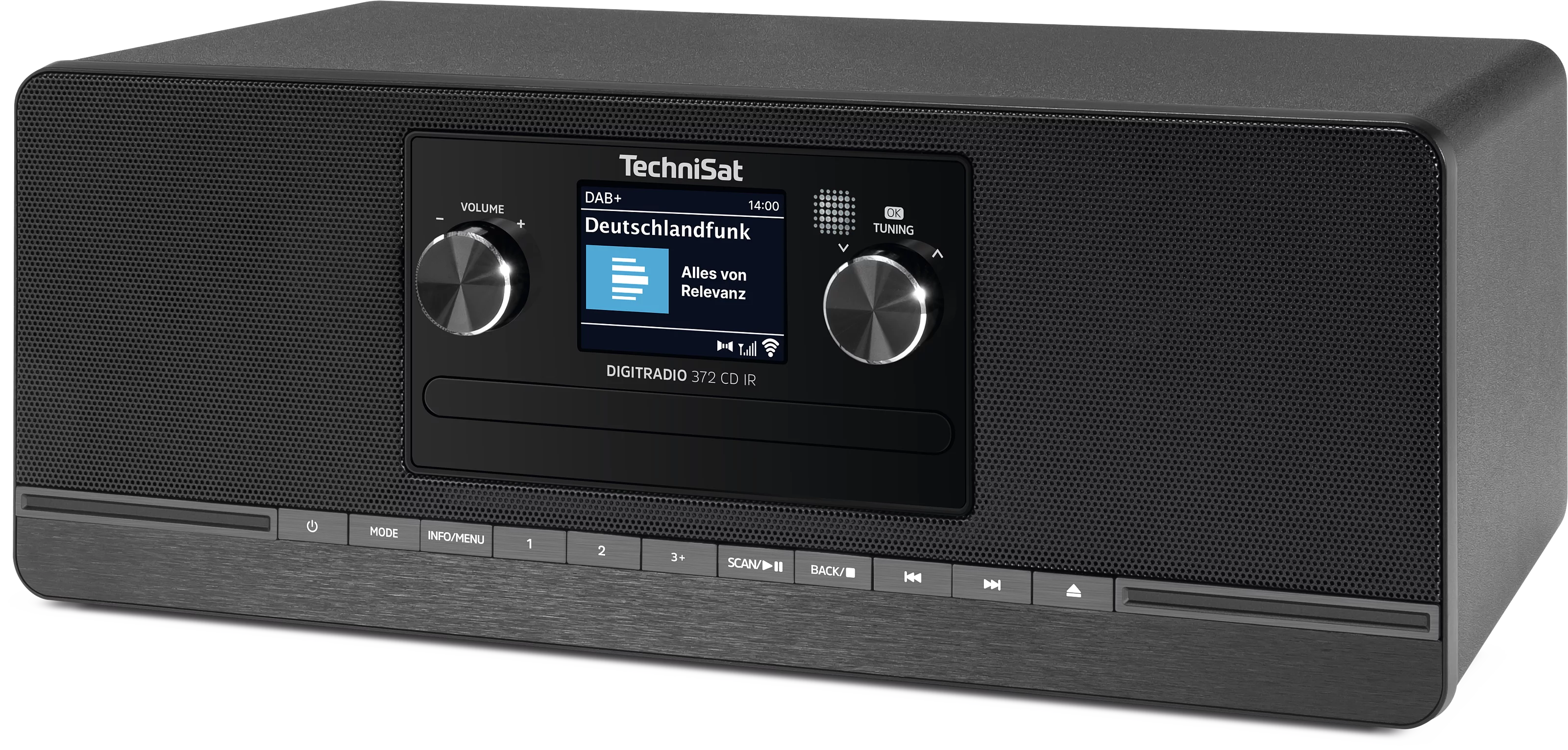 DIGITRADIO 372 CD IR, schwarz Schräg, Links