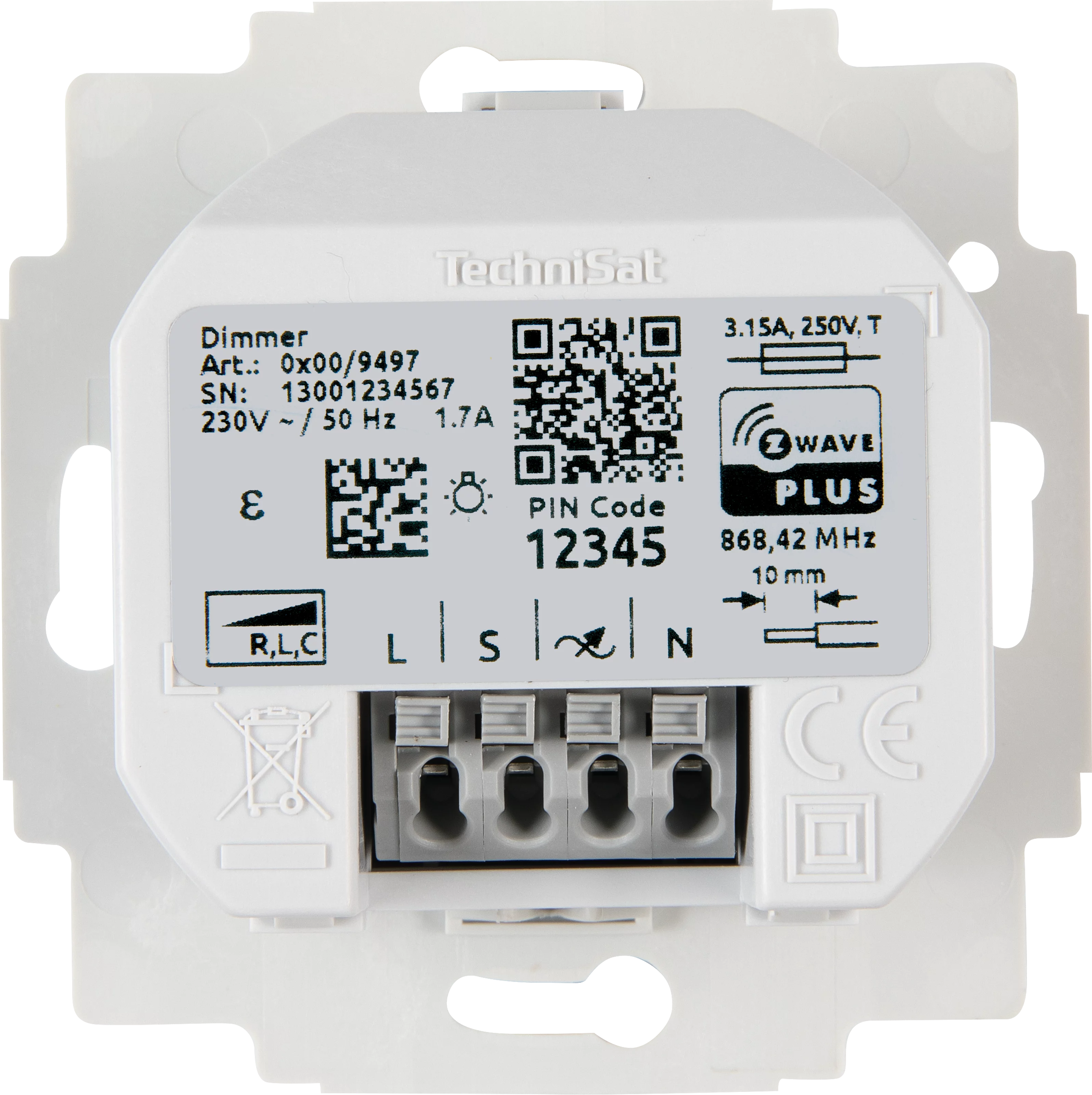 Dimmer, kompt. Busch-Jaeger Frontal, Rück