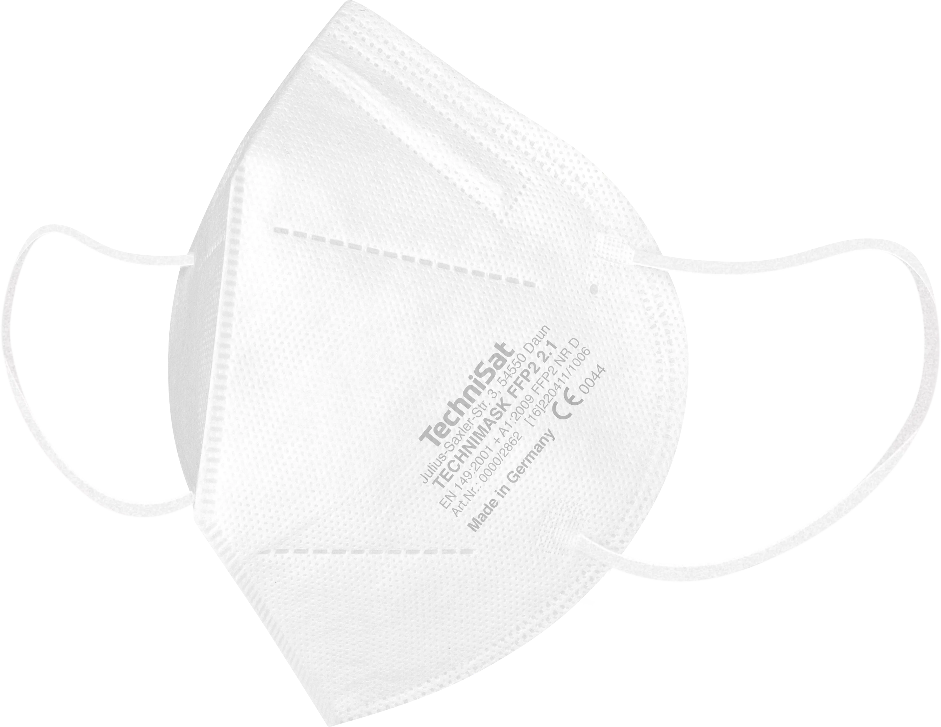 TECHNIMASK FFP2 2.1, 180 Stück (180 Polybeutel mit je 1 Stück) Schräg, Links