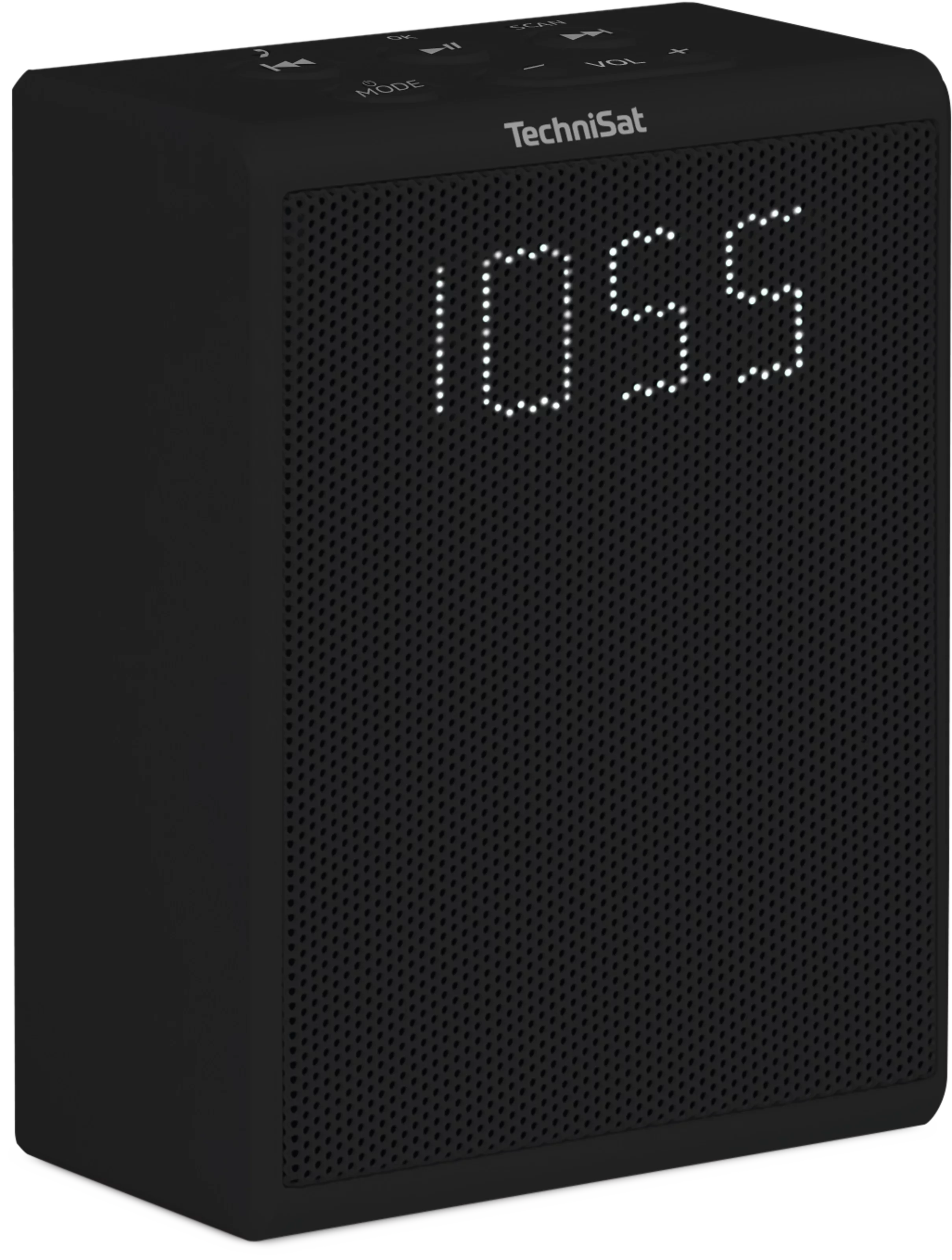 VIOLA socket radio, black Schräg, Rechts