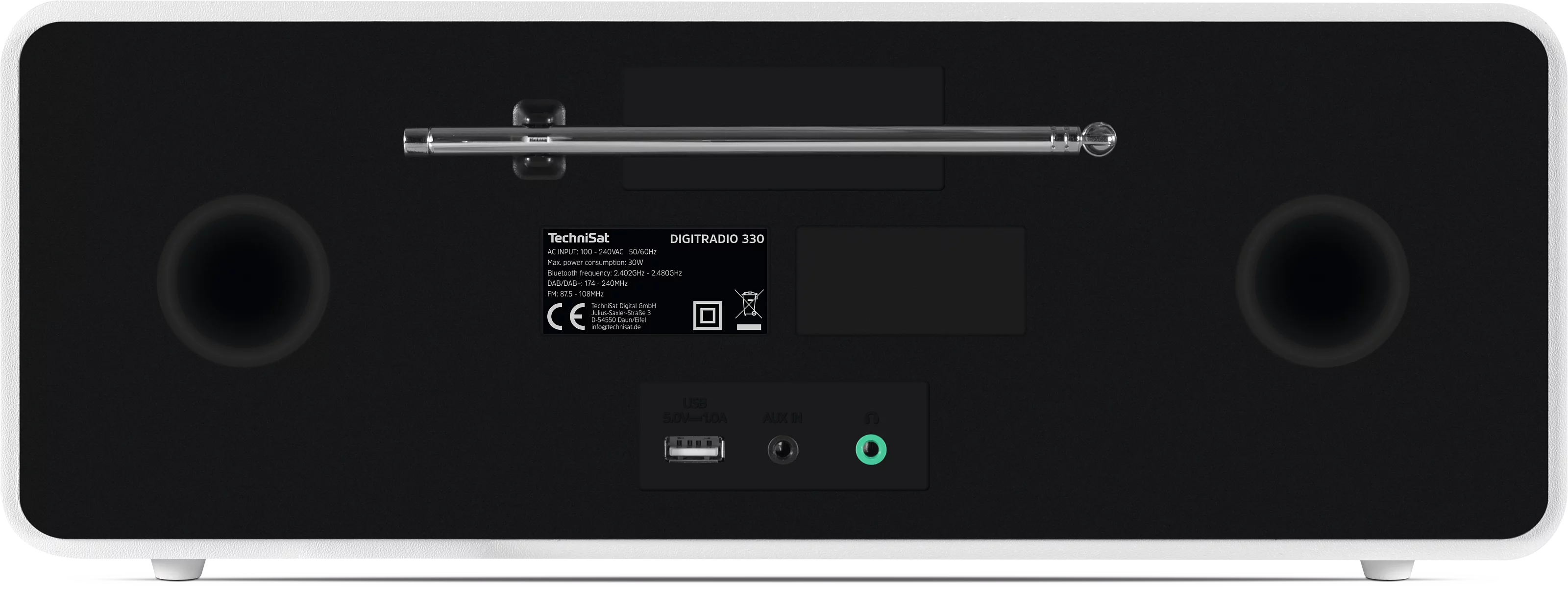 DIGITRADIO 330, weiß Frontal, Rück