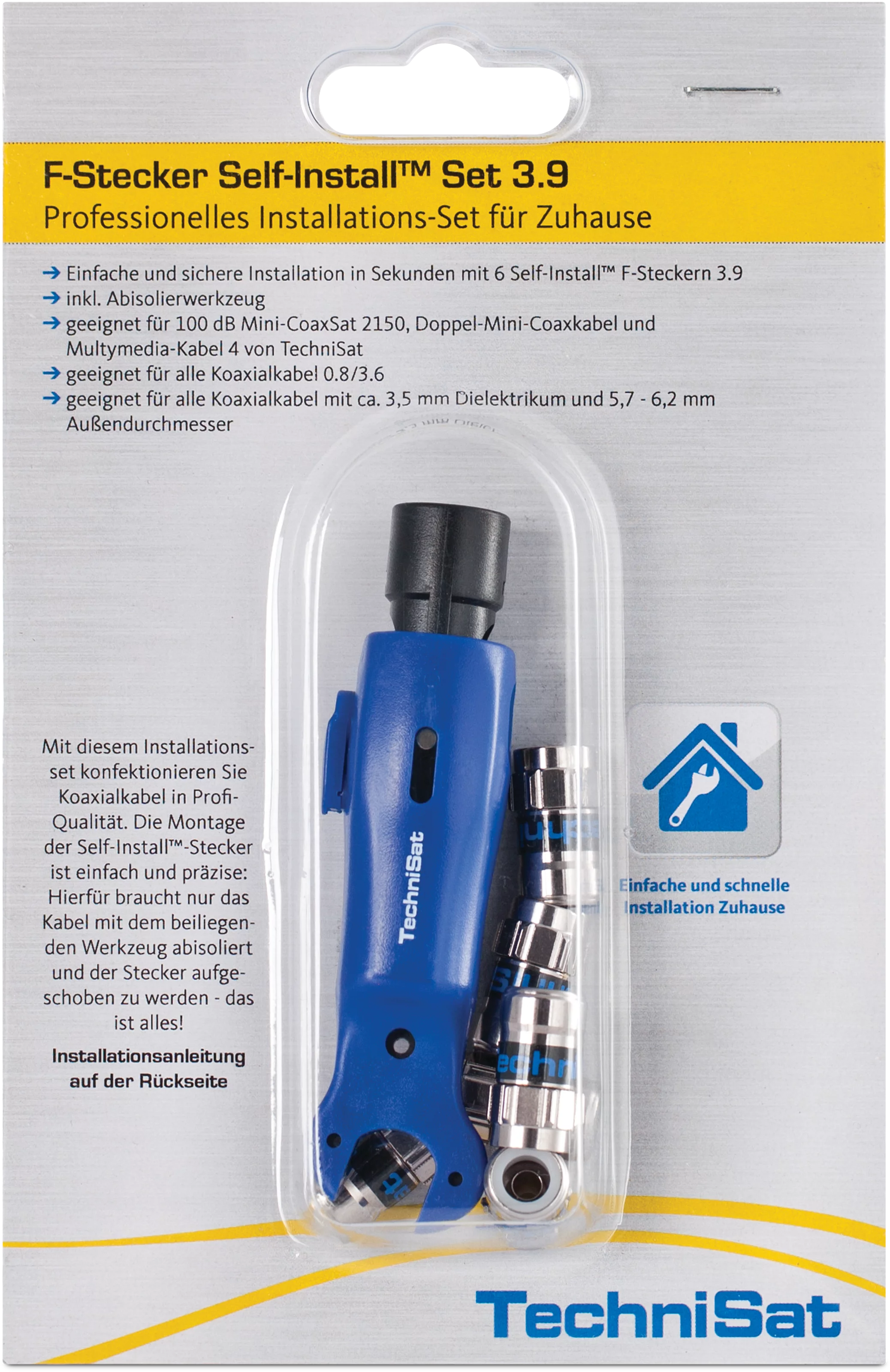 F-Stecker Self-Install™ Set 3.9 Frontal, Front F-Stecker Self-Install™ Set 3.9 Frontal, Front