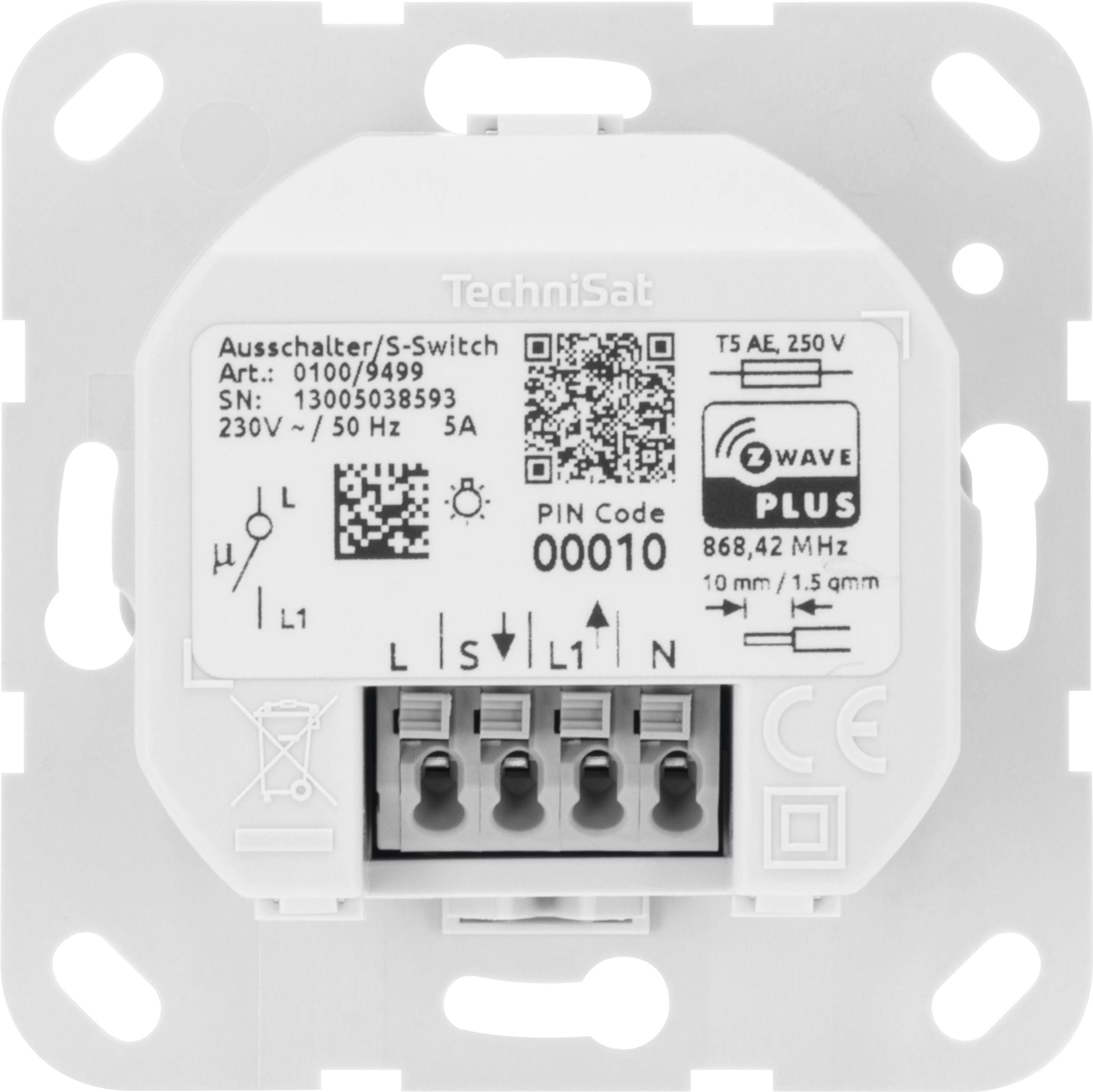 Off switch, complete, Gira Frontal, Rück