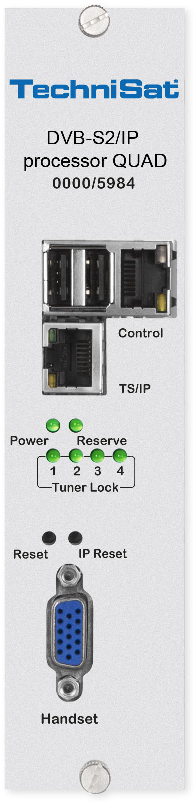 DVB-S2/IP PROCESSOR QUAD, 128 x Multicast Frontal, Front