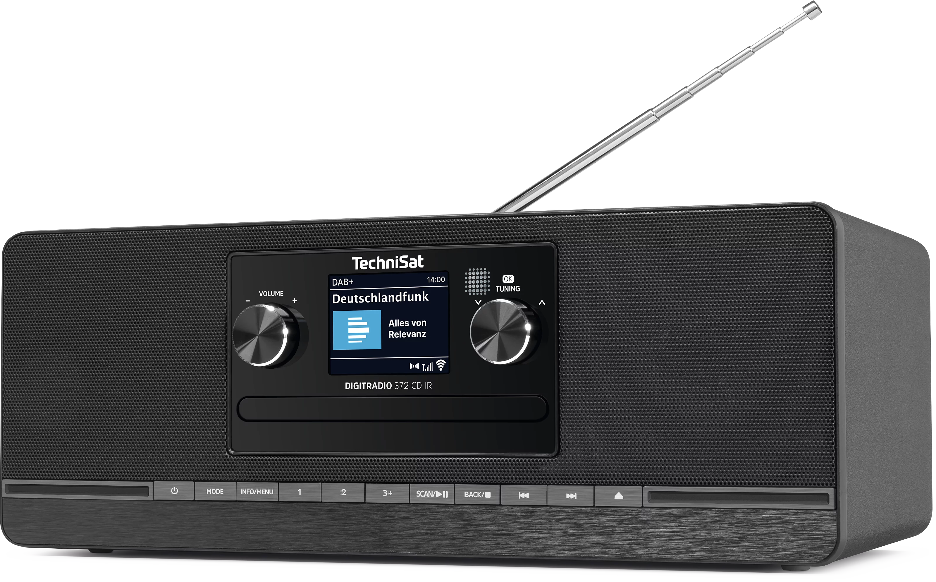 DIGITRADIO 372 CD IR, schwarz Schräg, Links