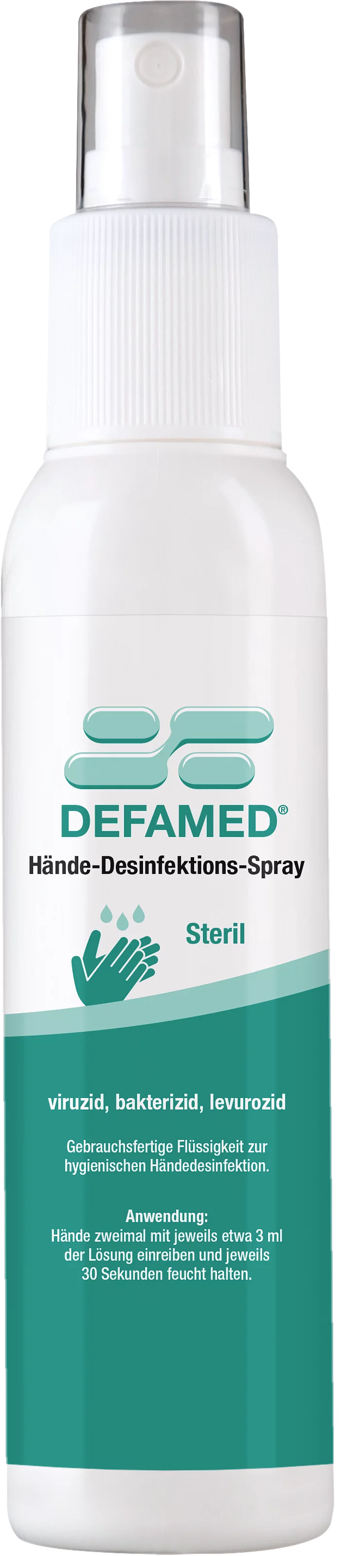 Steril Viruzid Hände-Desinfektionsmittel Spray, 100ml Frontal, Front