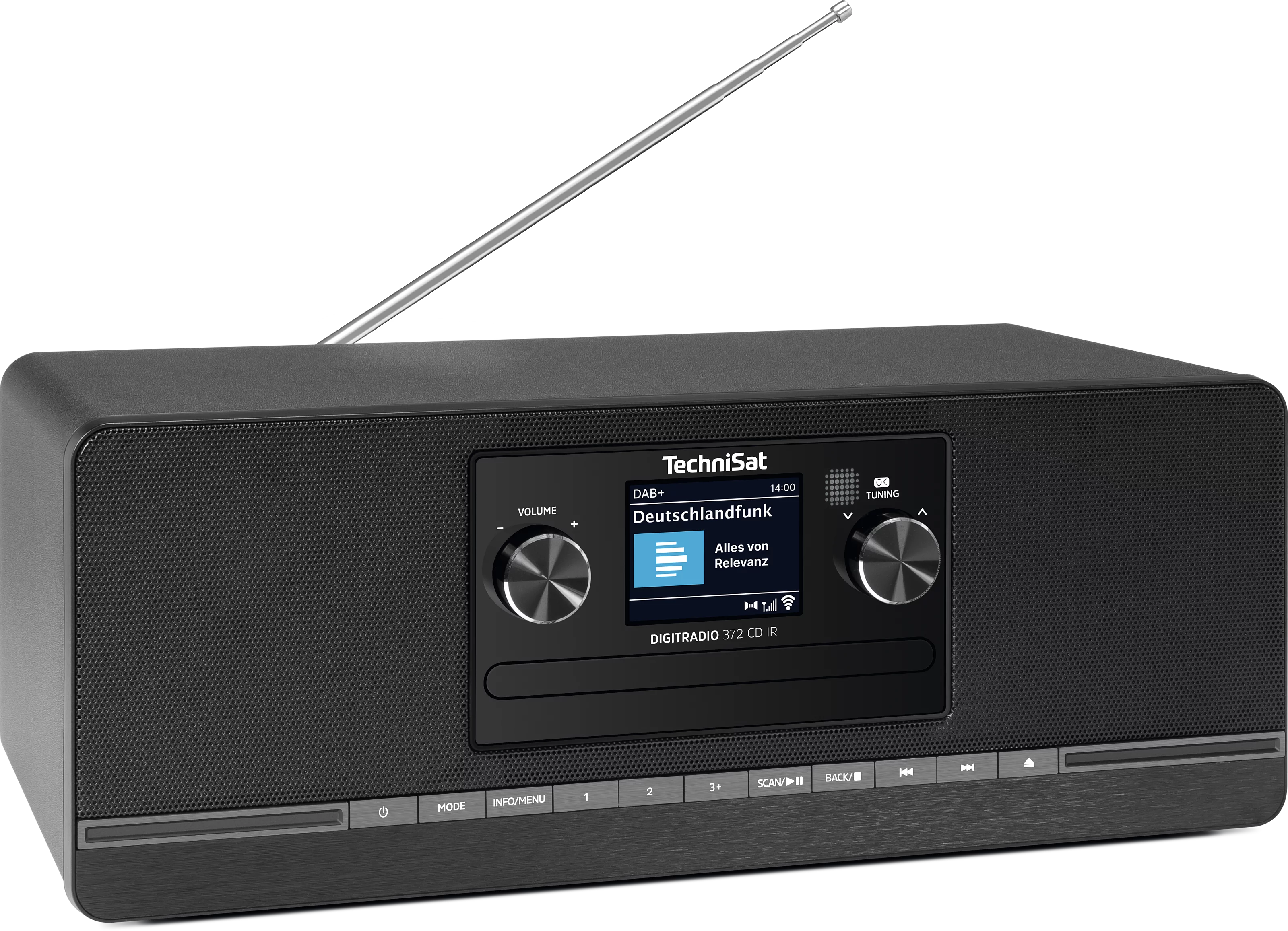 DIGITRADIO 372 CD IR, schwarz Schräg, Rechts