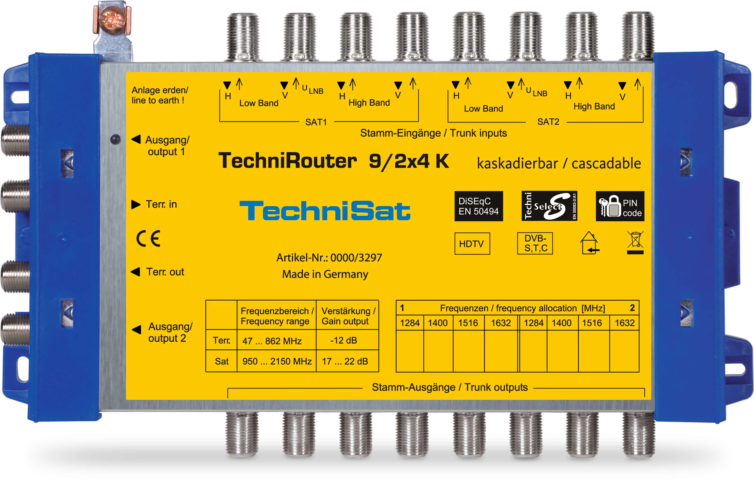 TECHNIROUTER 9/2x4 K (Kaskade) Frontal, Front