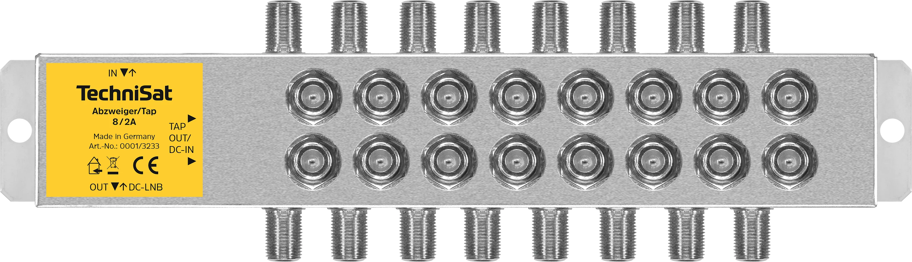 Aktiver 2-fach-Abzweiger 8/2A Frontal, Front