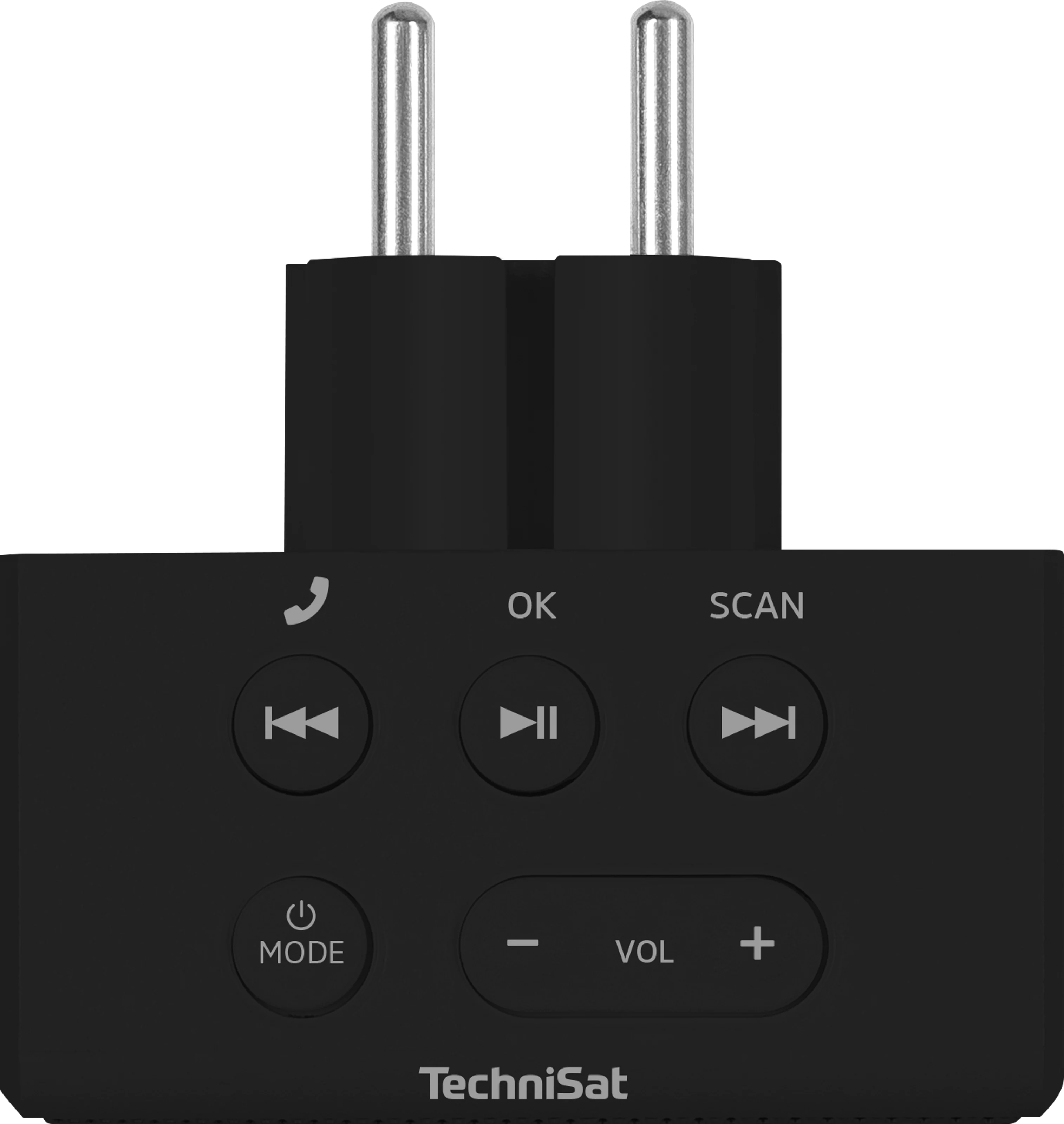 VIOLA socket radio, black Frontal, Oben