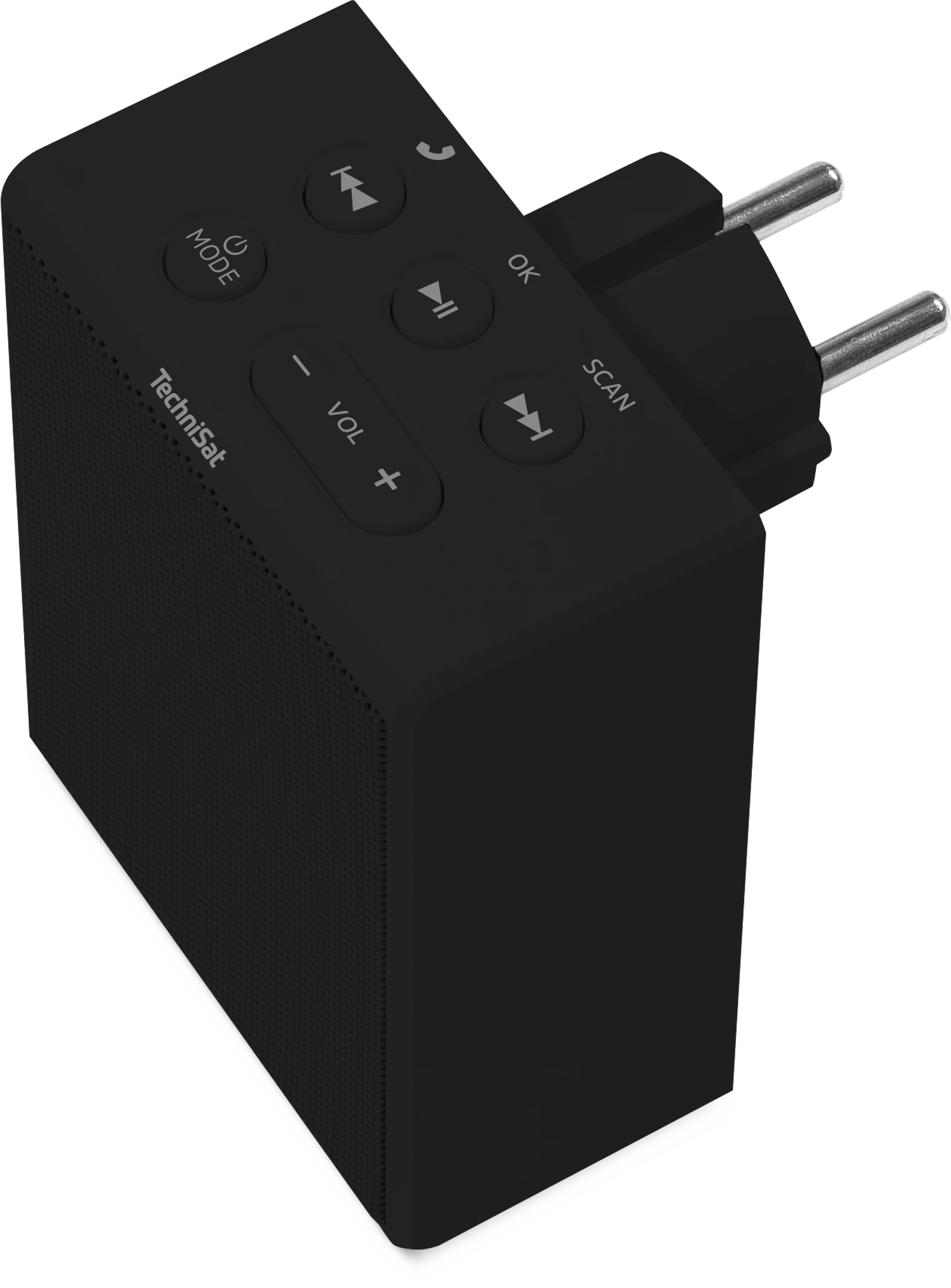 VIOLA socket radio, black Schräg, Oben