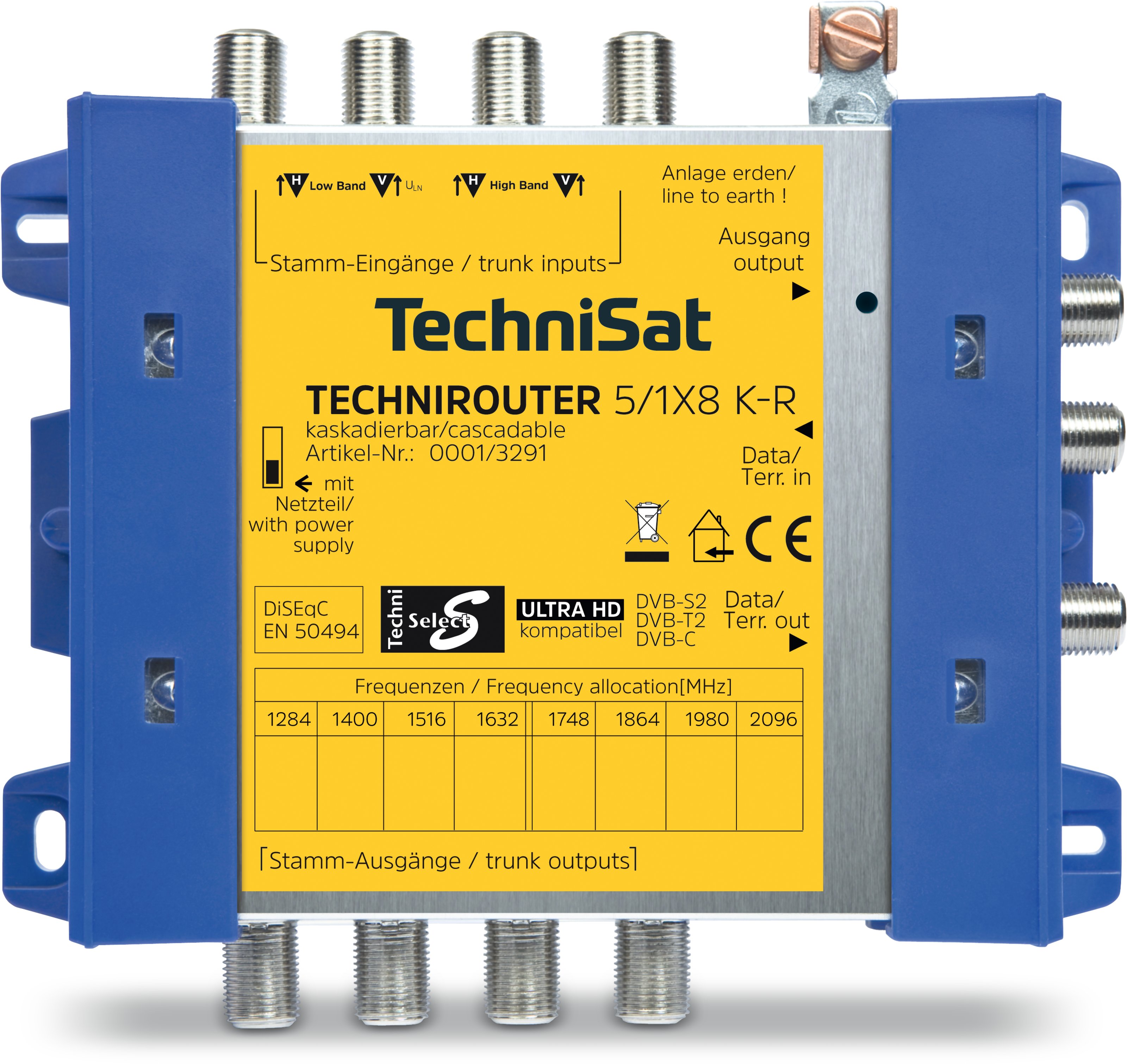 TECHNIROUTER 5/1x8 K-R (Kaskade) Frontal, Front