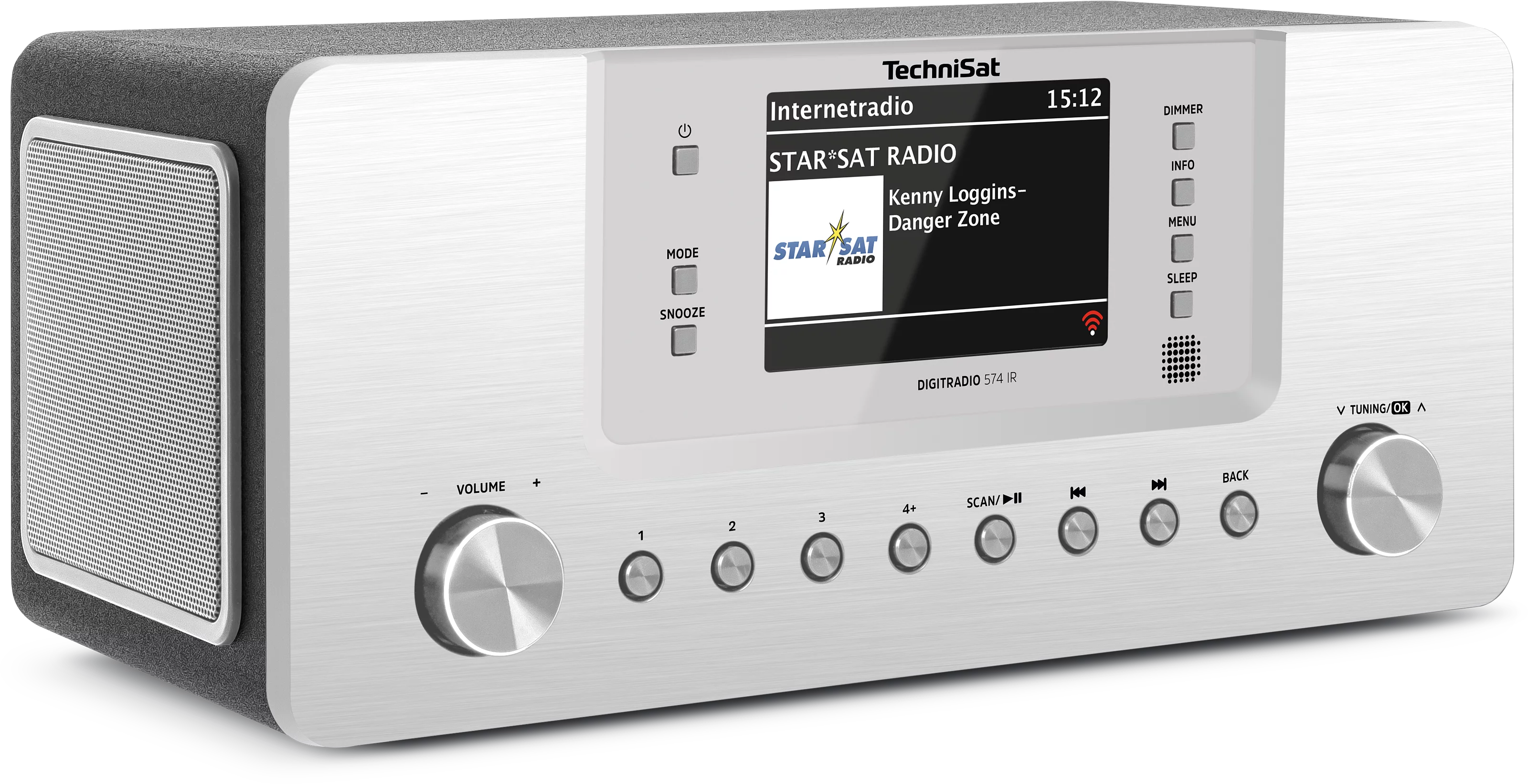 DIGITRADIO 574 IR, silver Schräg, Rechts