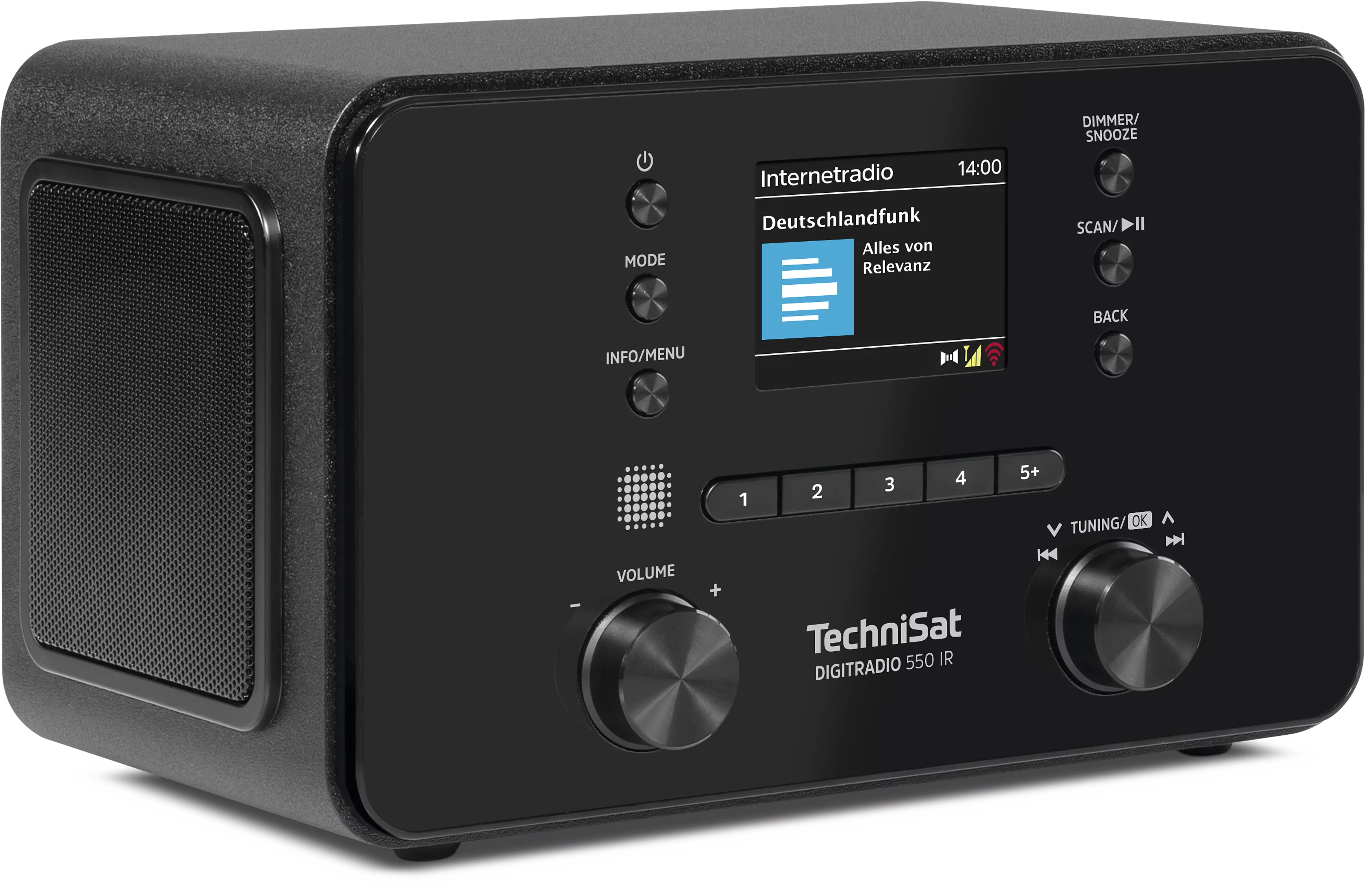 DIGITRADIO 550 IR, black Schräg, Rechts