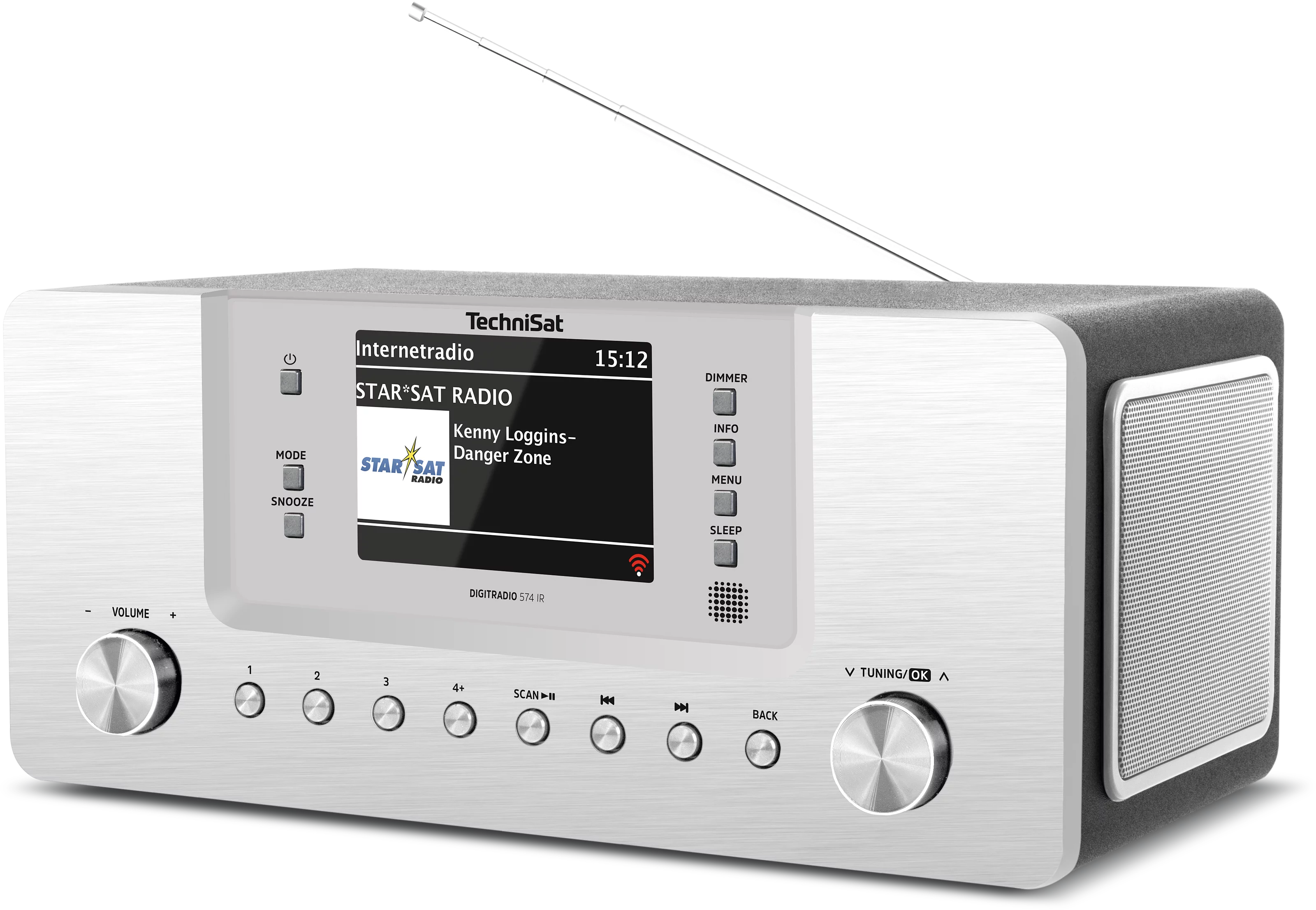 DIGITRADIO 574 IR, silver Schräg, Links