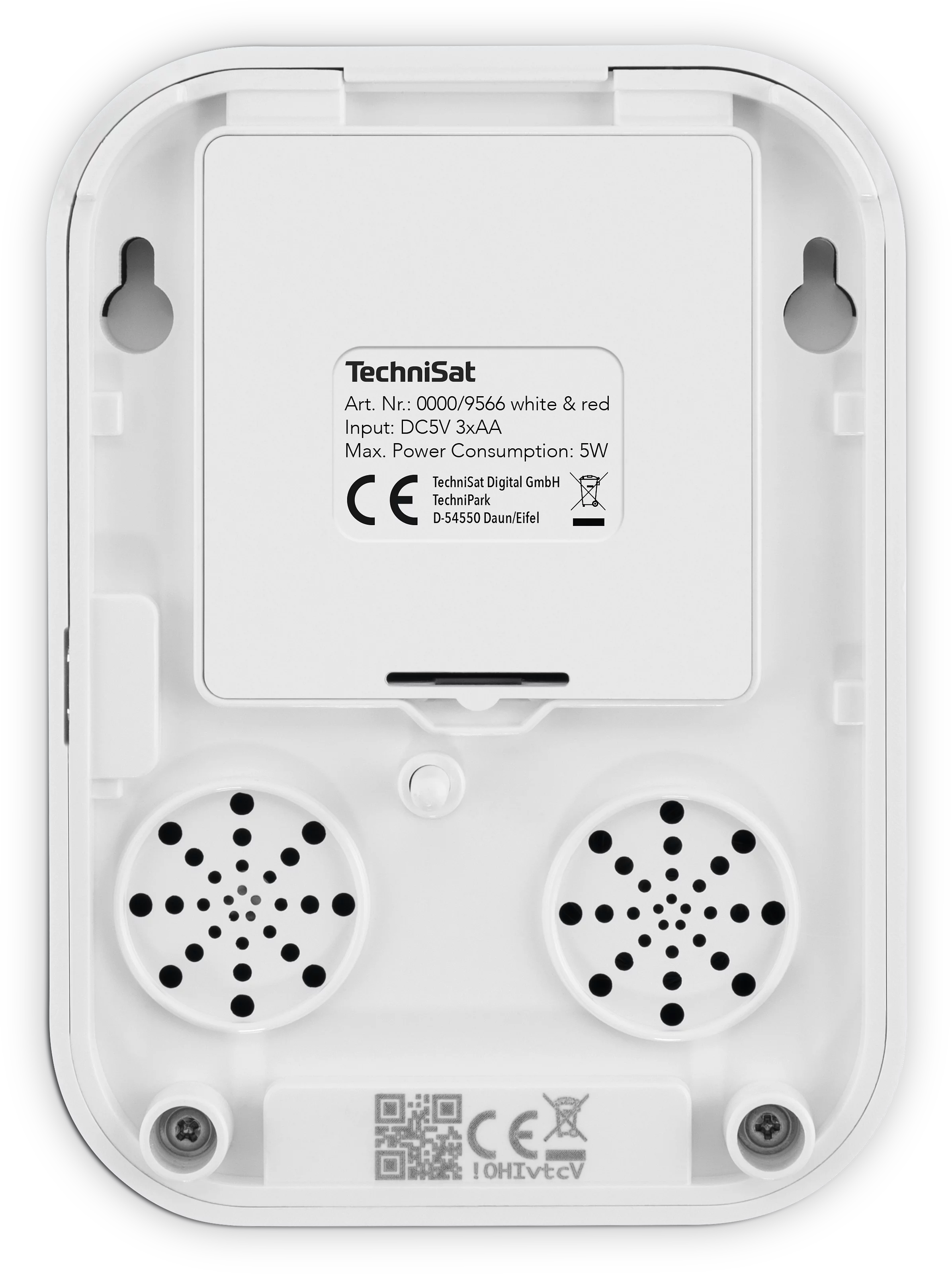 TECHNISMART indoor siren Frontal, Rück