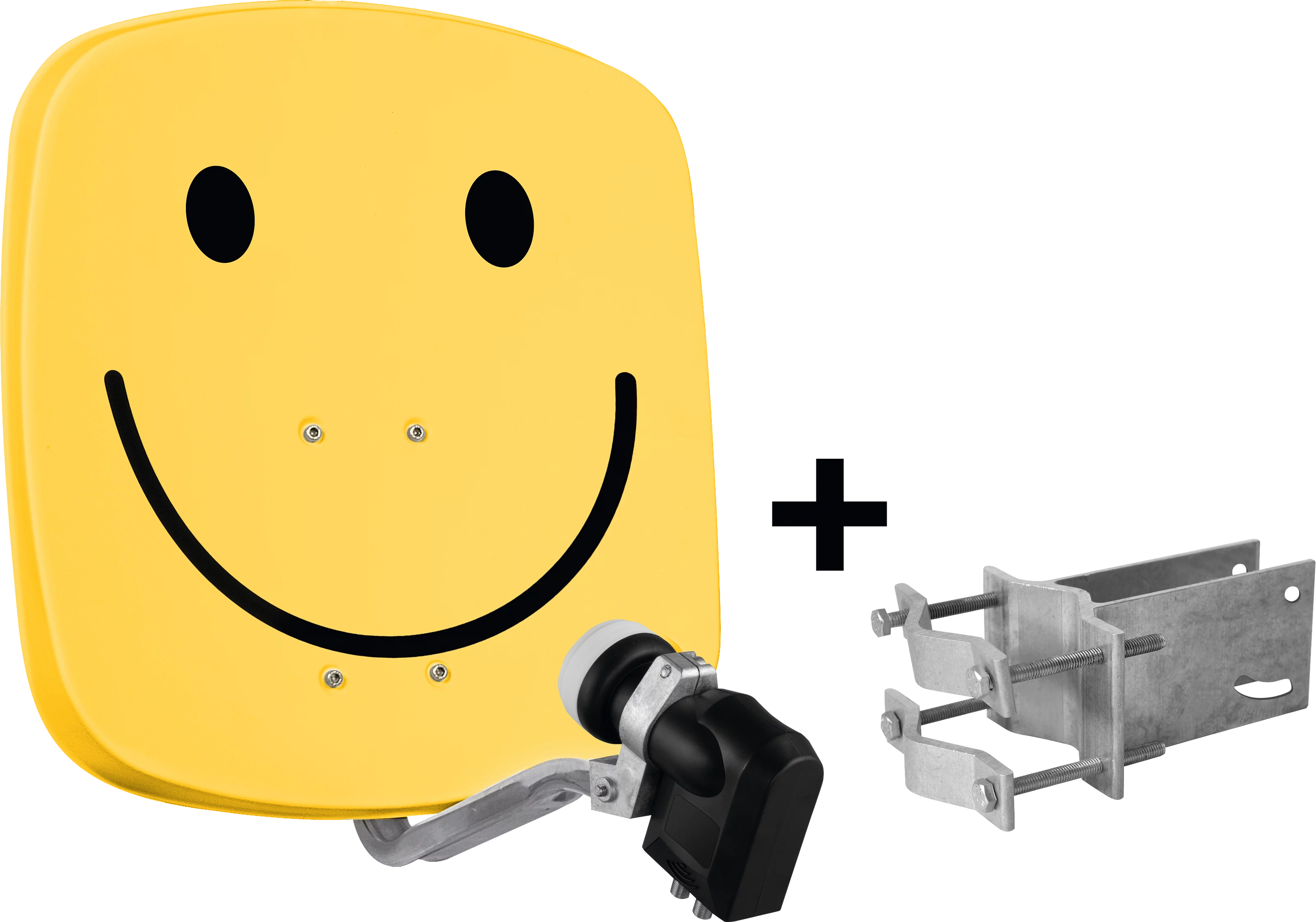 DIGIDISH 45, Quattro-Switch-LNB, An-Rohr-Fitting Frontal, Front