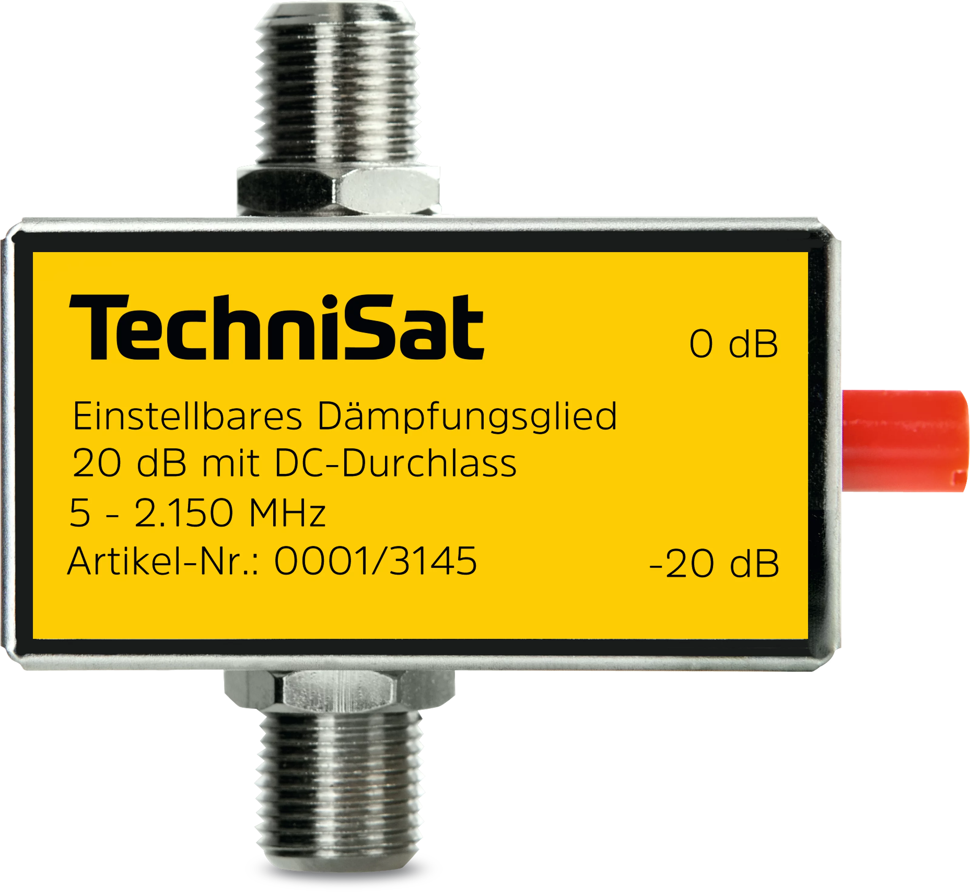 Attenuator, adjustable (with F coupler) Frontal, Front