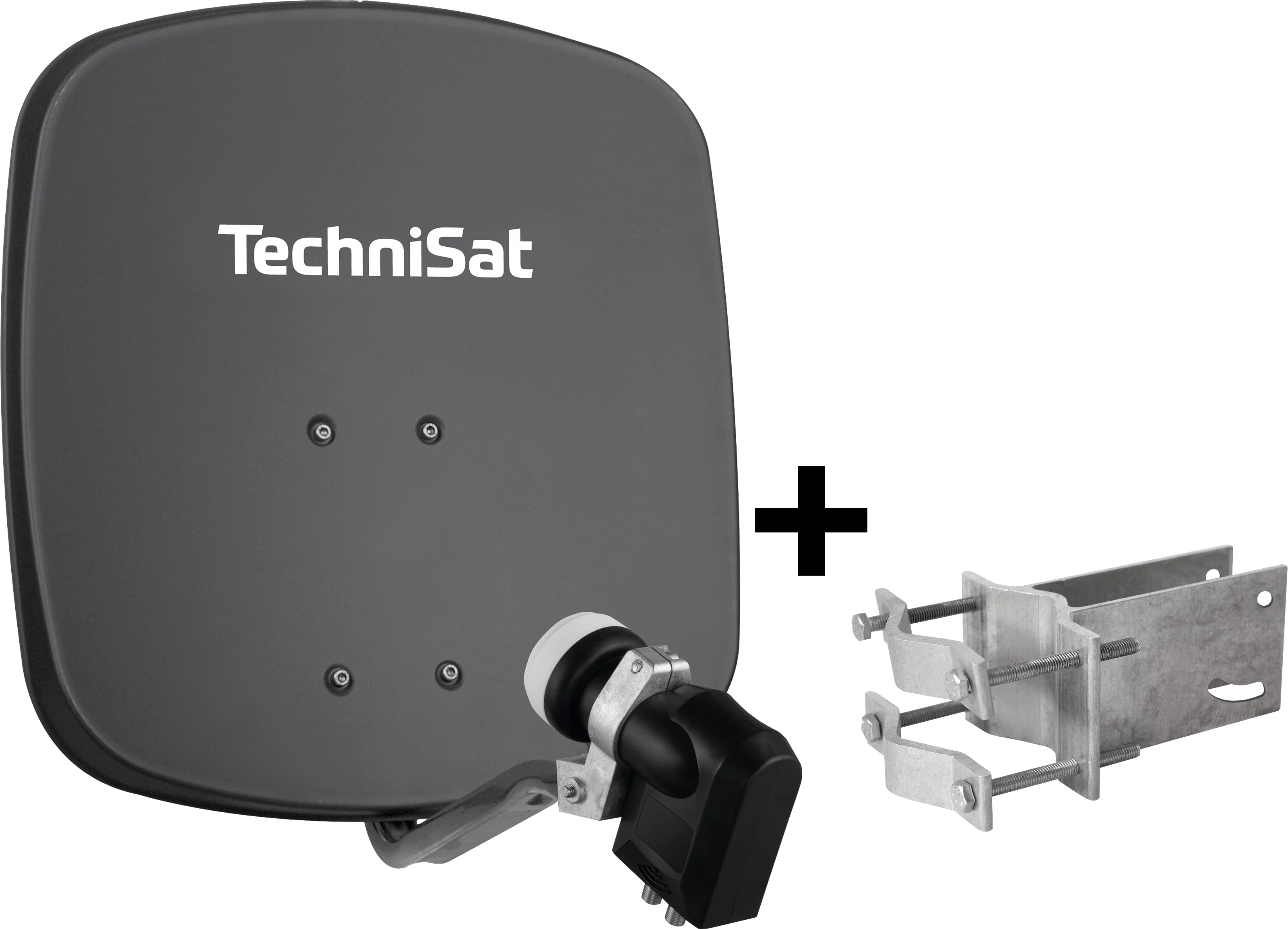 DIGIDISH 45, Quattro-Switch-LNB, An-Rohr-Fitting Frontal, Front