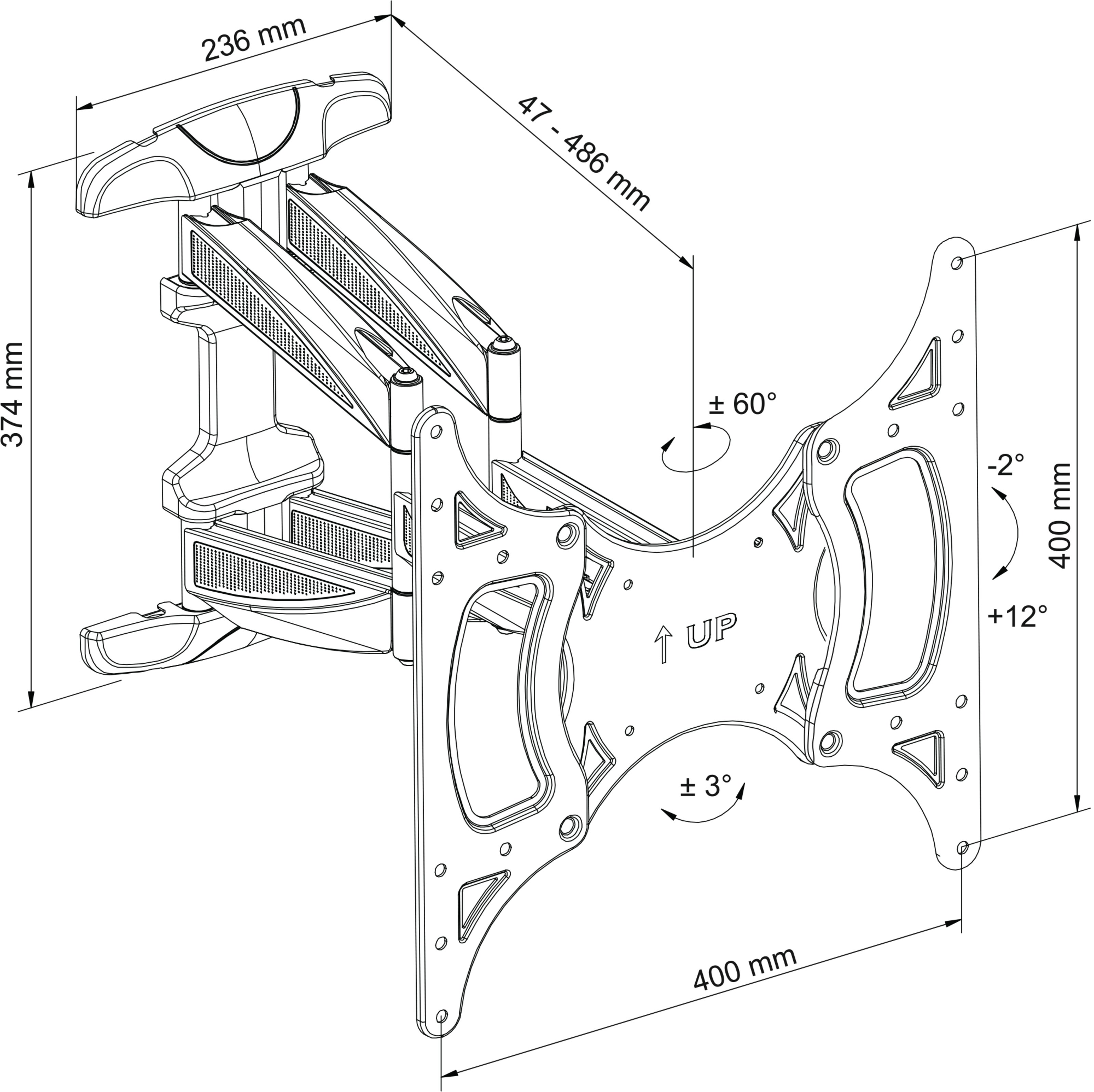 TECHNIMOUNT FLEX Technische Zeichnung, Gesamt