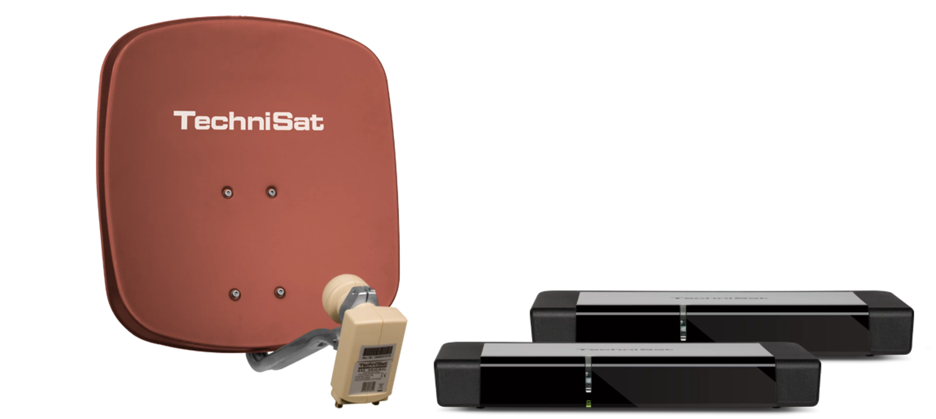 Zweiteilnehmer-Set DIGIDISH 45 (ziegelrot) + 2 x TECHNIBOX S1 Frontal, Front
