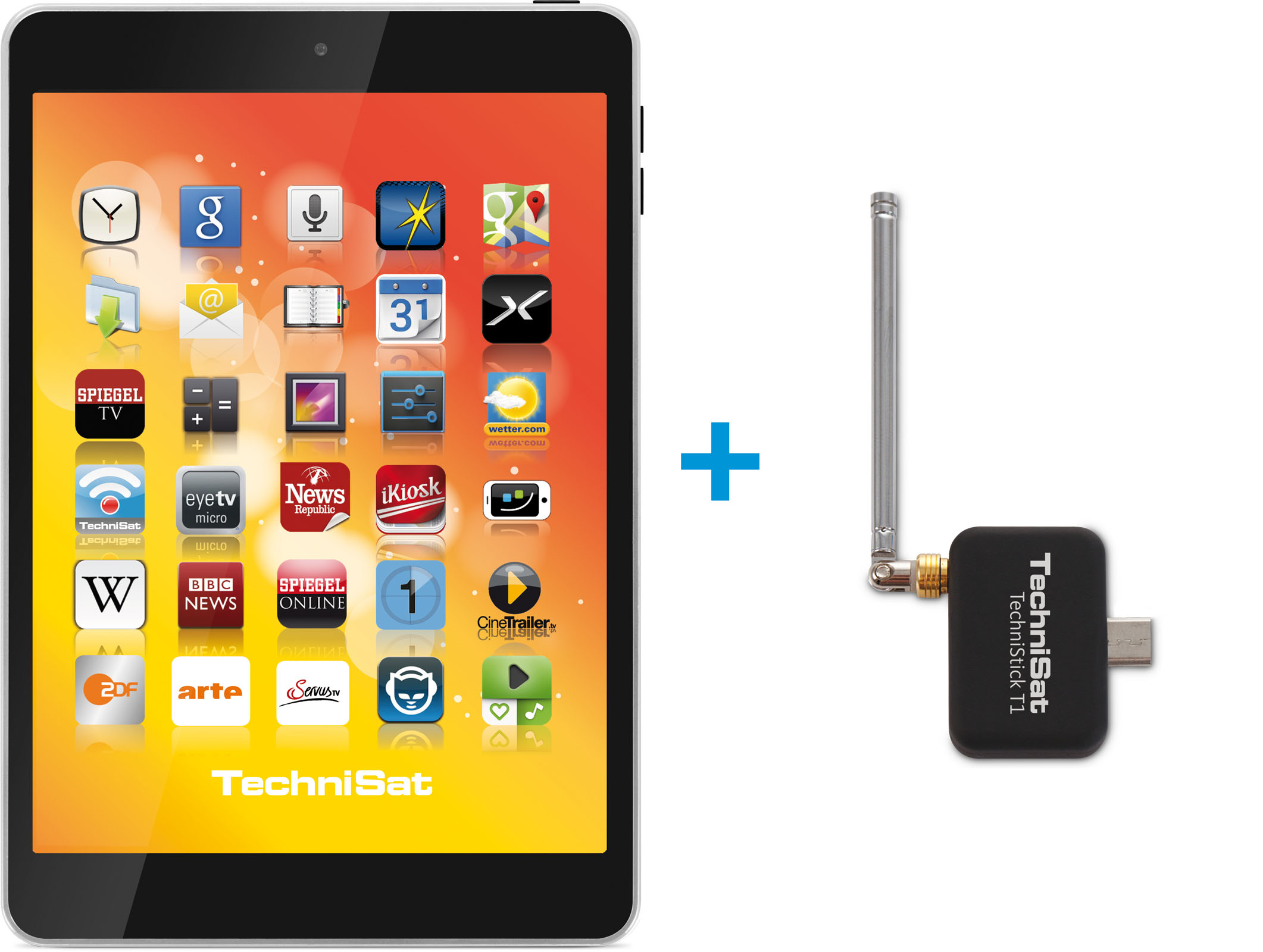 TECHNIPAD Mini, 16GB + TechniStick T1 Frontal, Front