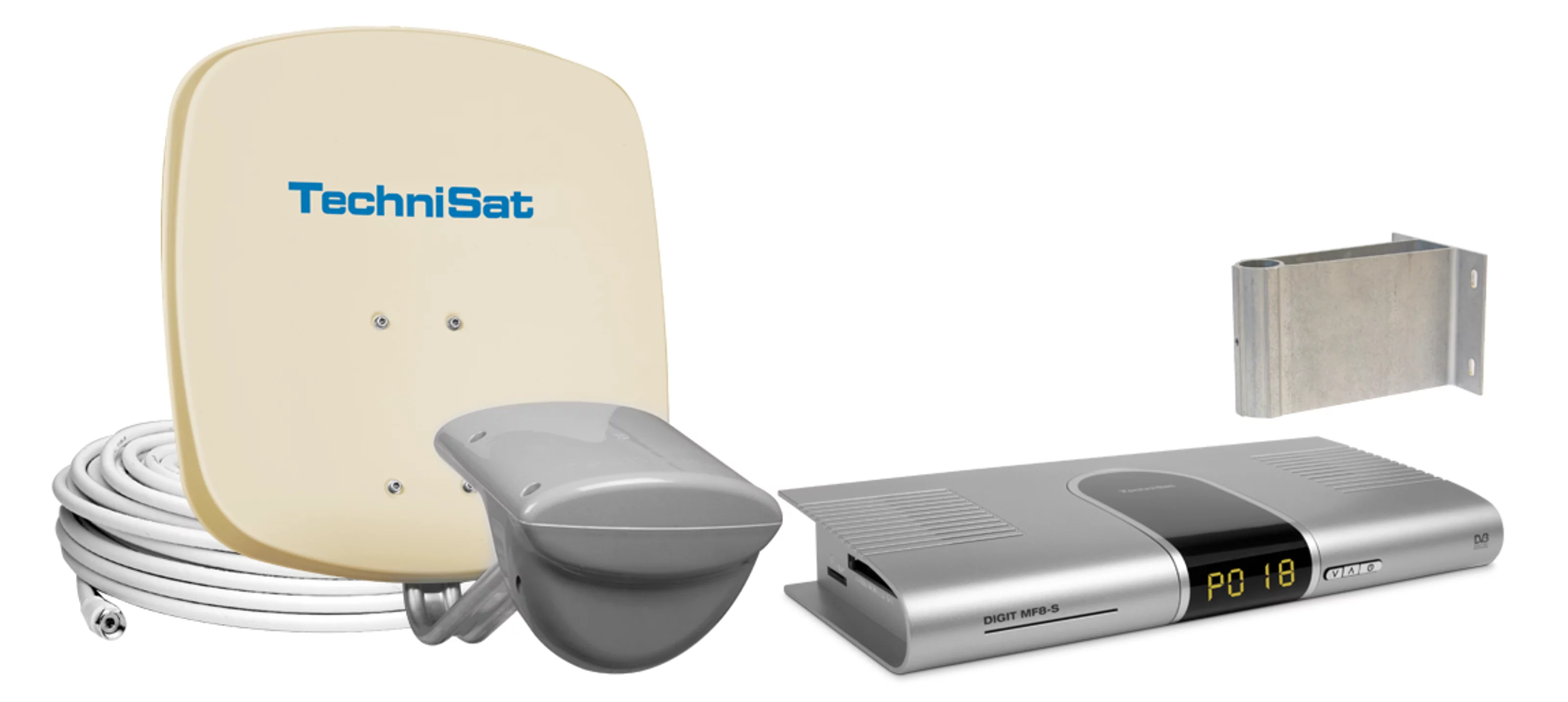 MULTYTENNE Twin (beige) + 1 x DIGIT MF8-S, silber Frontal, Front