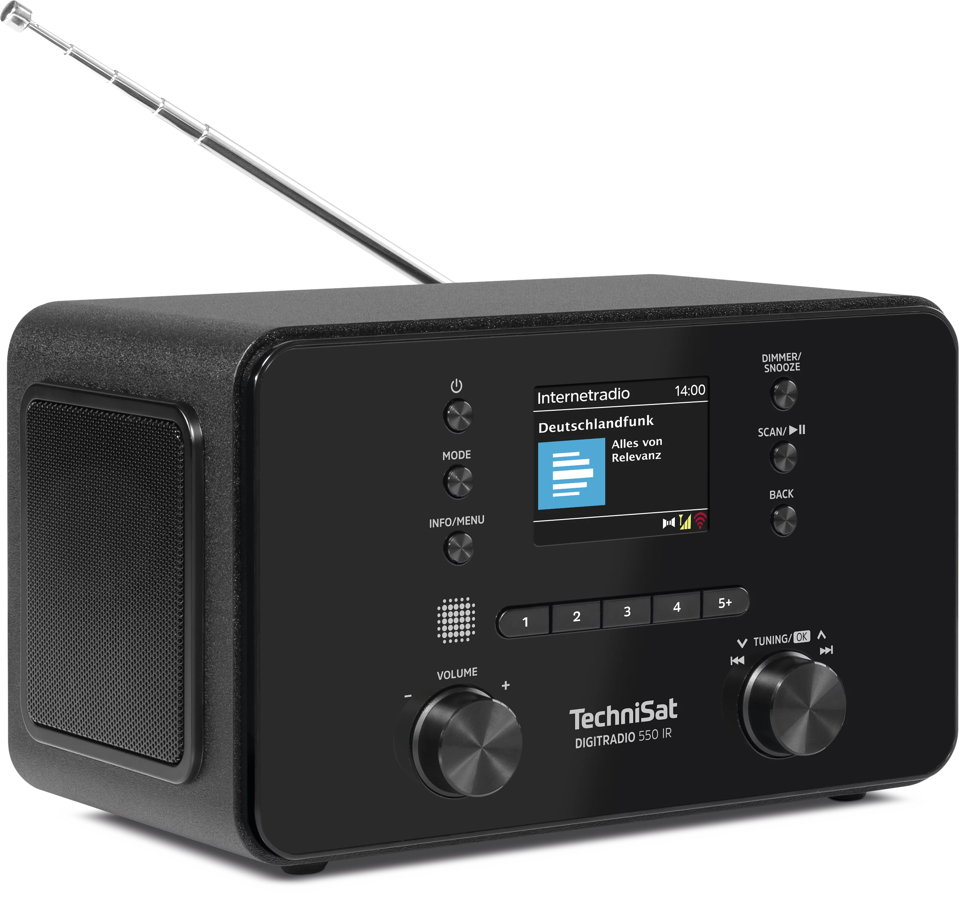 DIGITRADIO 550 IR, schwarz Schräg, Rechts