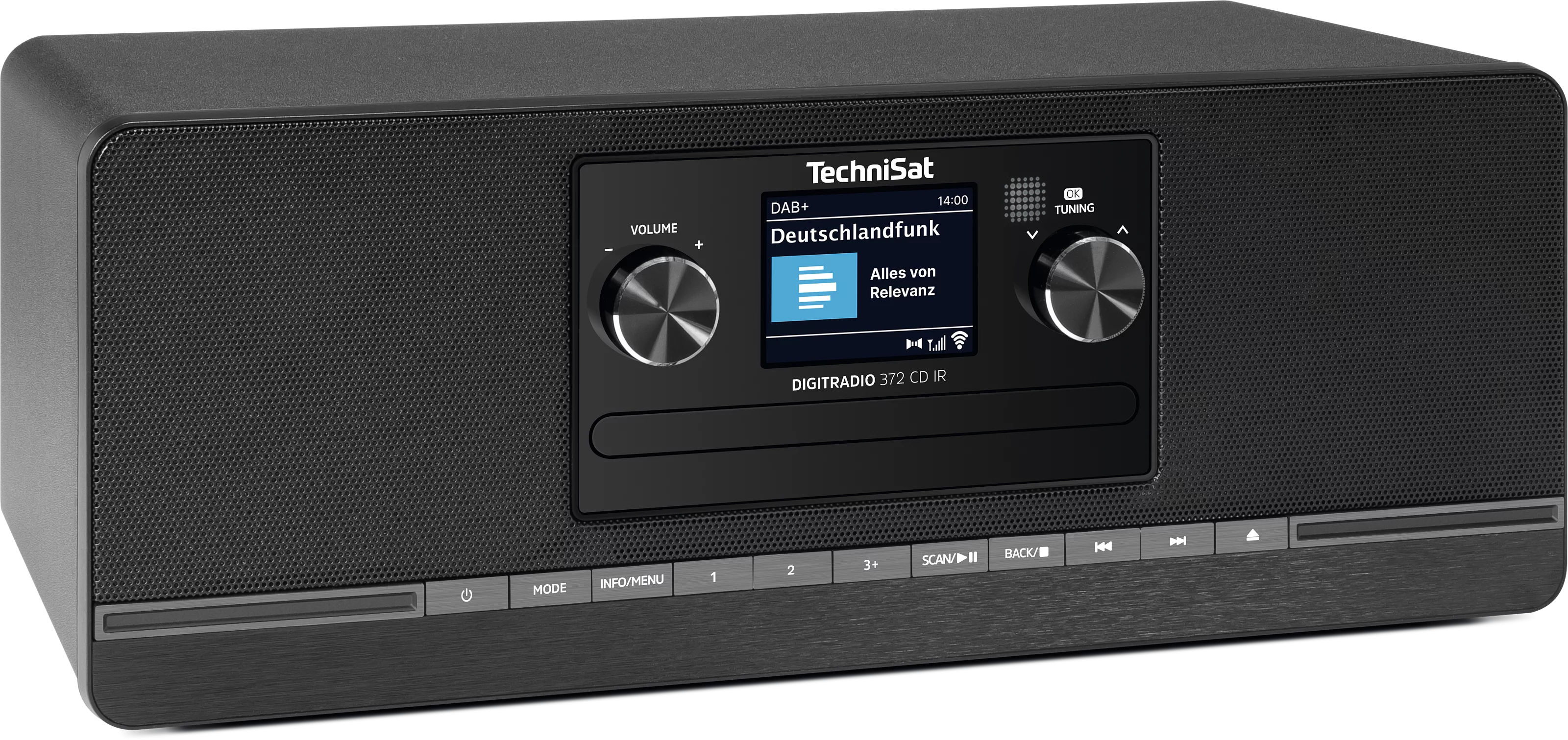 DIGITRADIO 372 CD IR, schwarz Schräg, Rechts