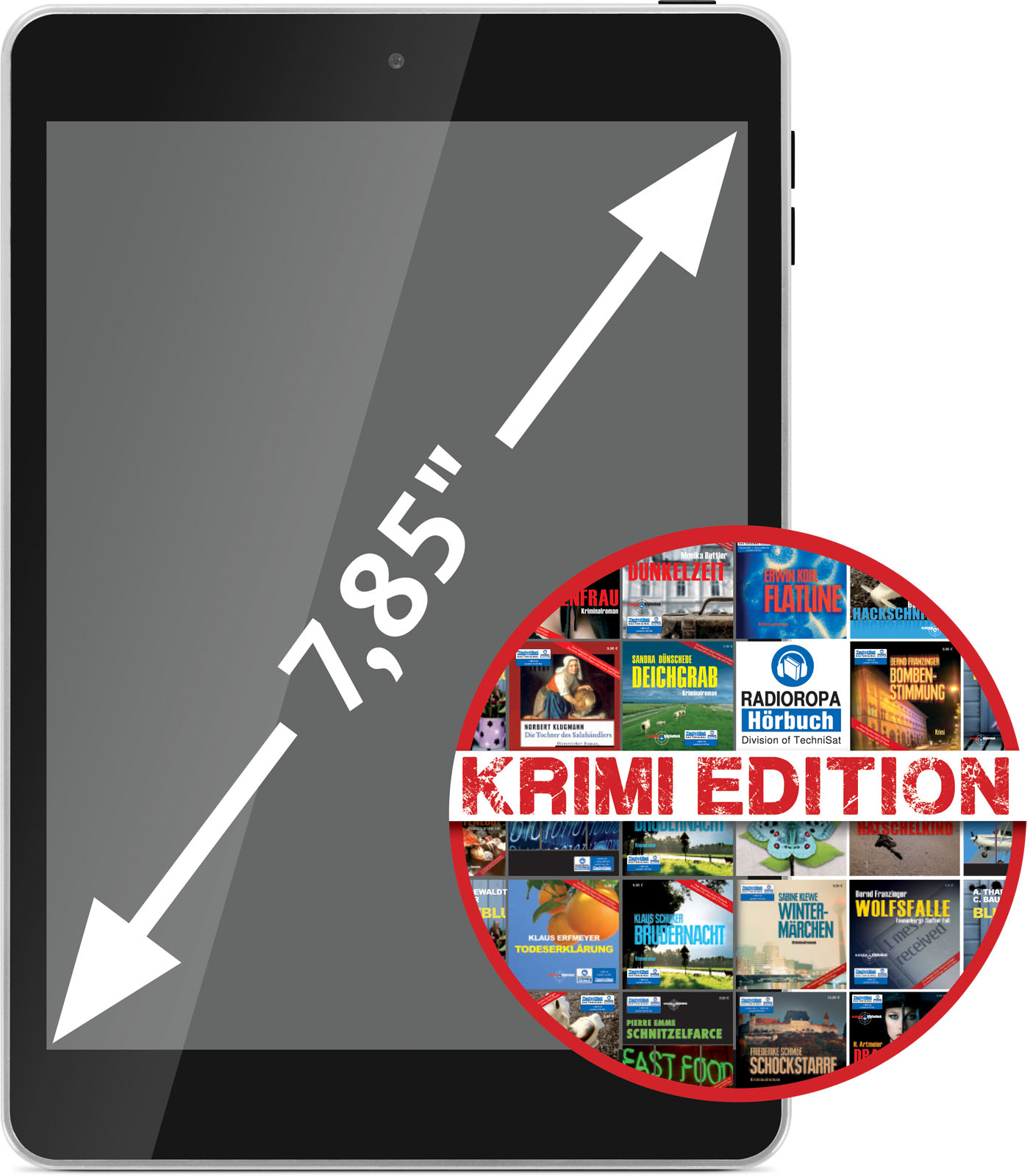 TECHNIPAD Mini Krimi Edition (7,85 Zoll / 19,94 cm) Frontal, Front