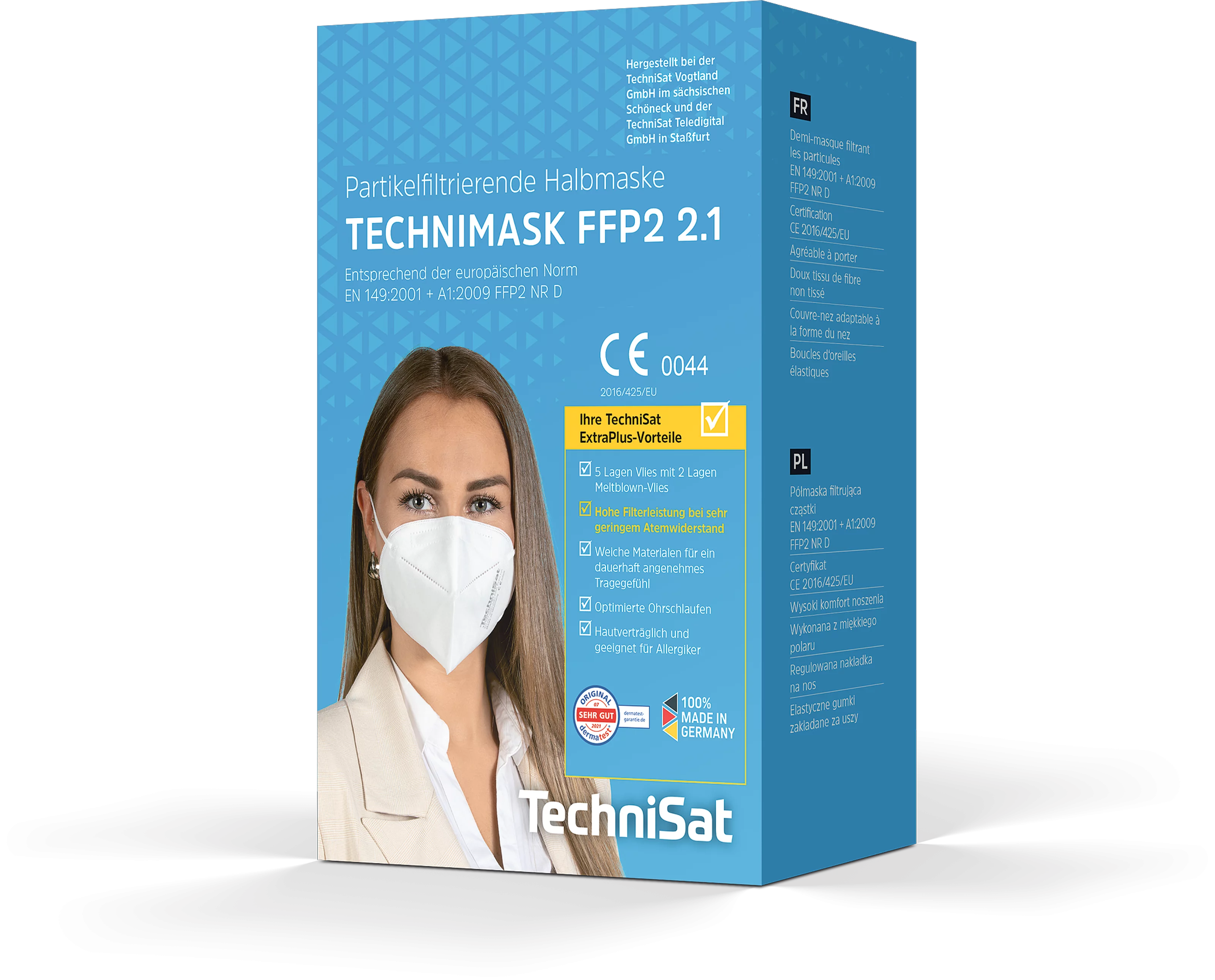 TECHNIMASK FFP2 2.1, 180 Stück (180 Polybeutel mit je 1 Stück) MVerpackung