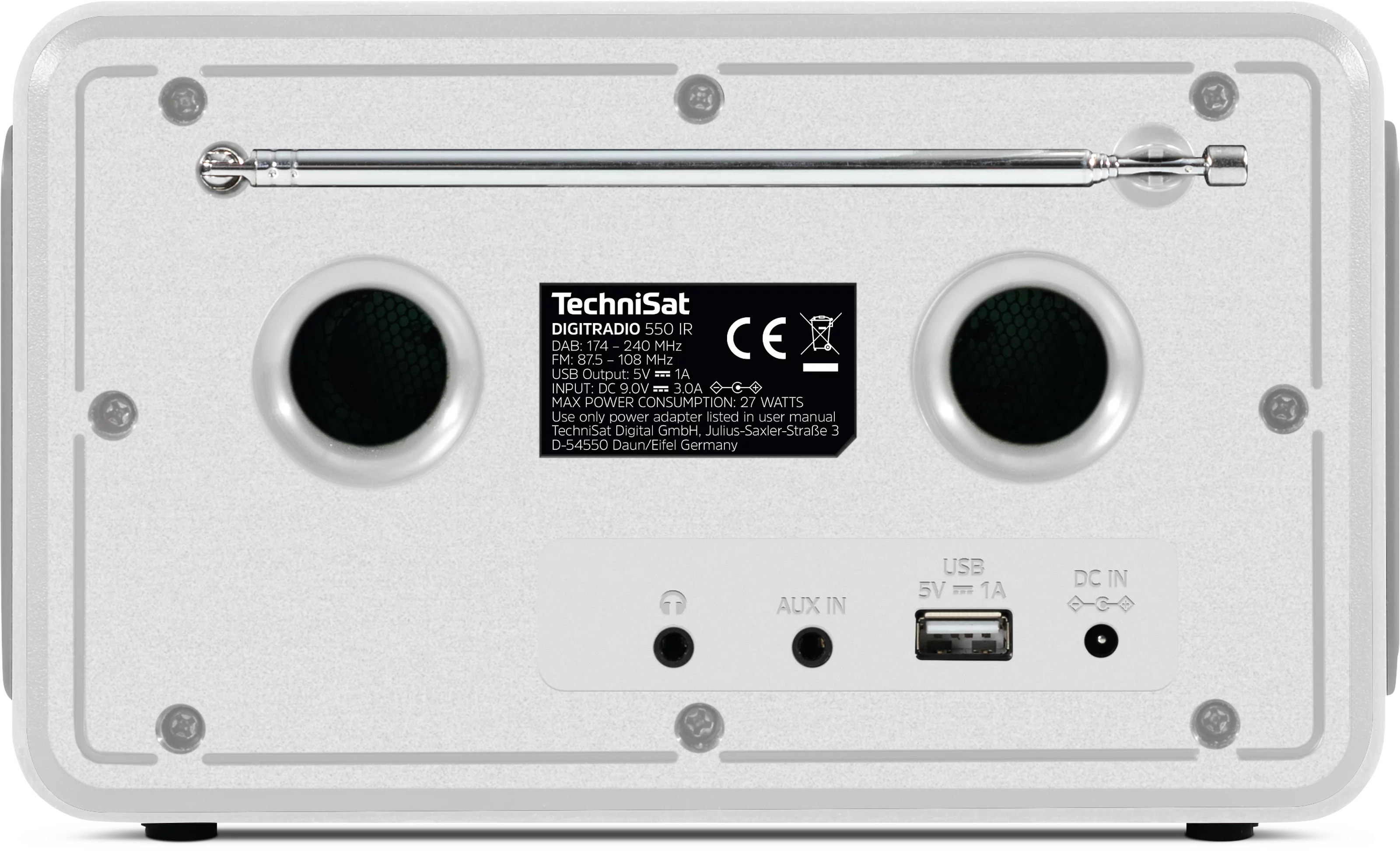 DIGITRADIO 550 IR Frontal, Rück
