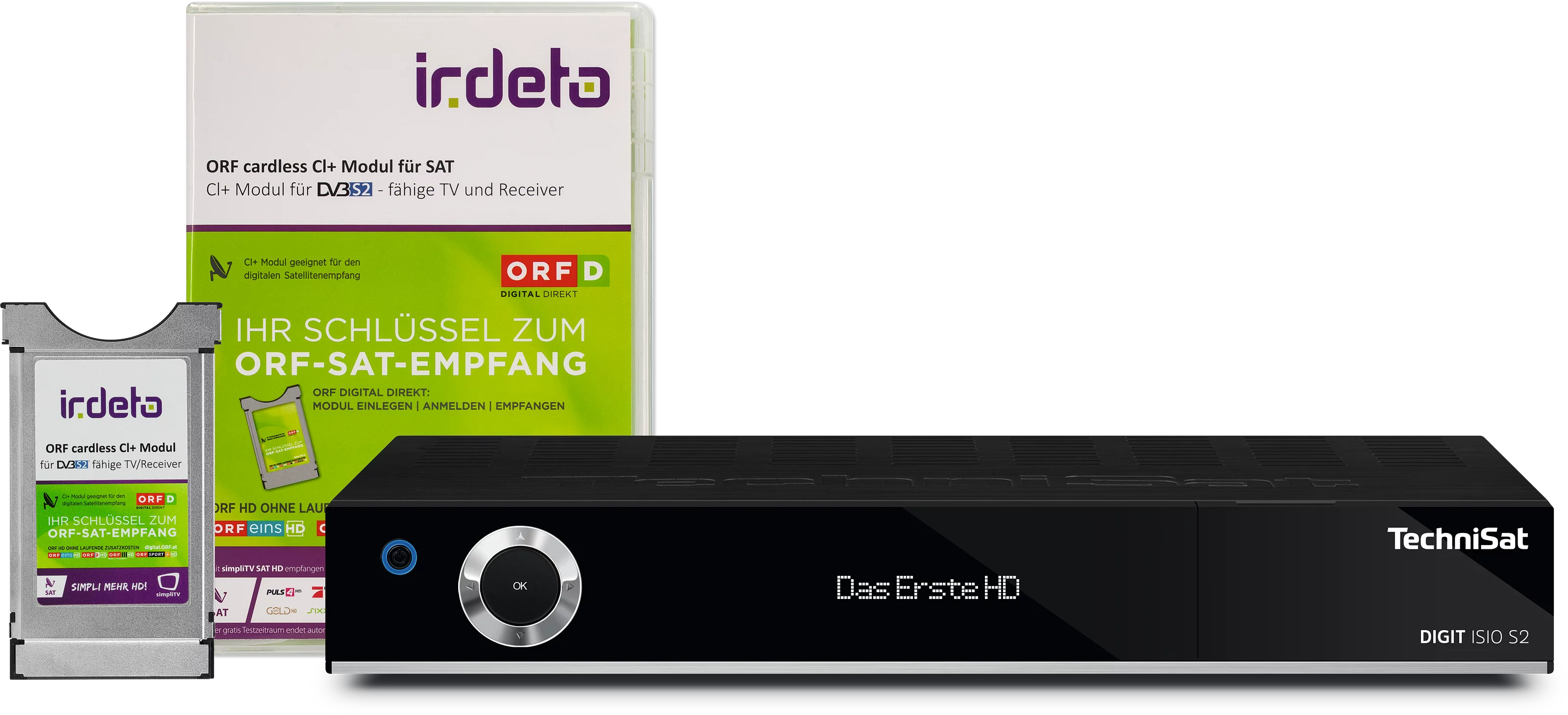 DIGIT ISIO S2 mit ORF cardless CI+ Modul Frontal, Front