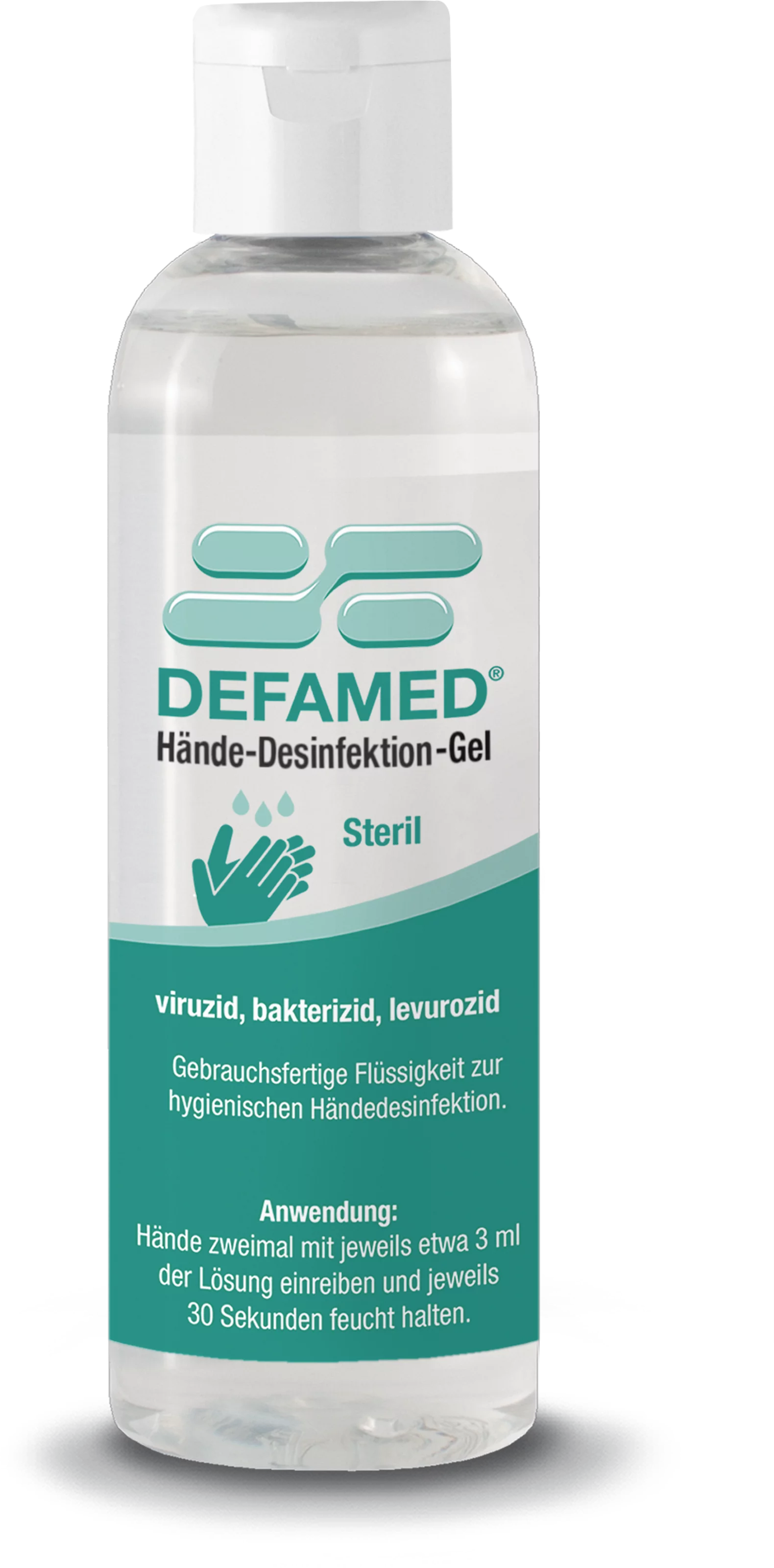 Steril Viruzid Hände-Desinfektionsmittel Gel, 100ml Frontal, Front