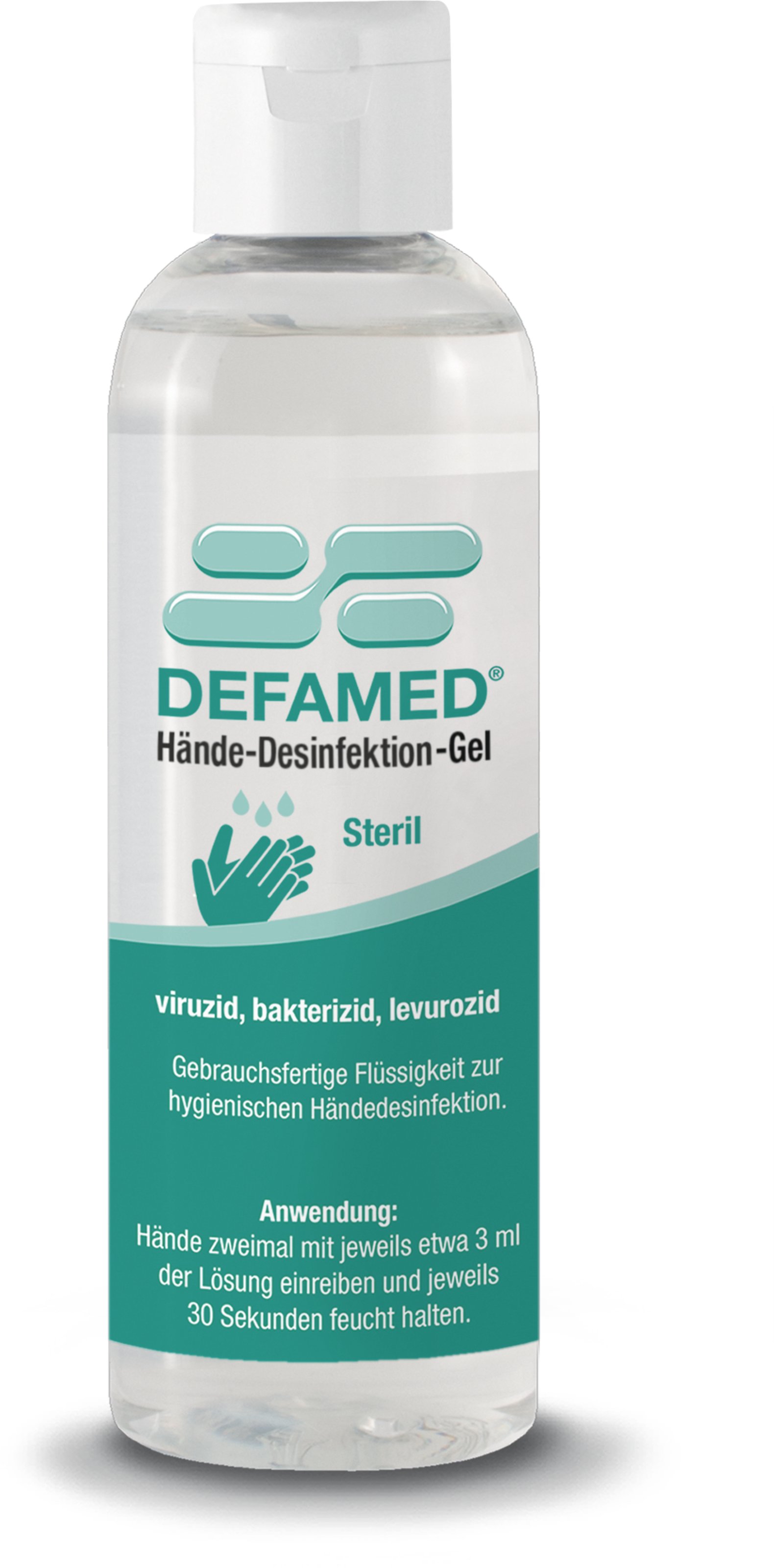 Steril Viruzid Hände-Desinfektionsmittel Gel, 100ml Frontal, Front