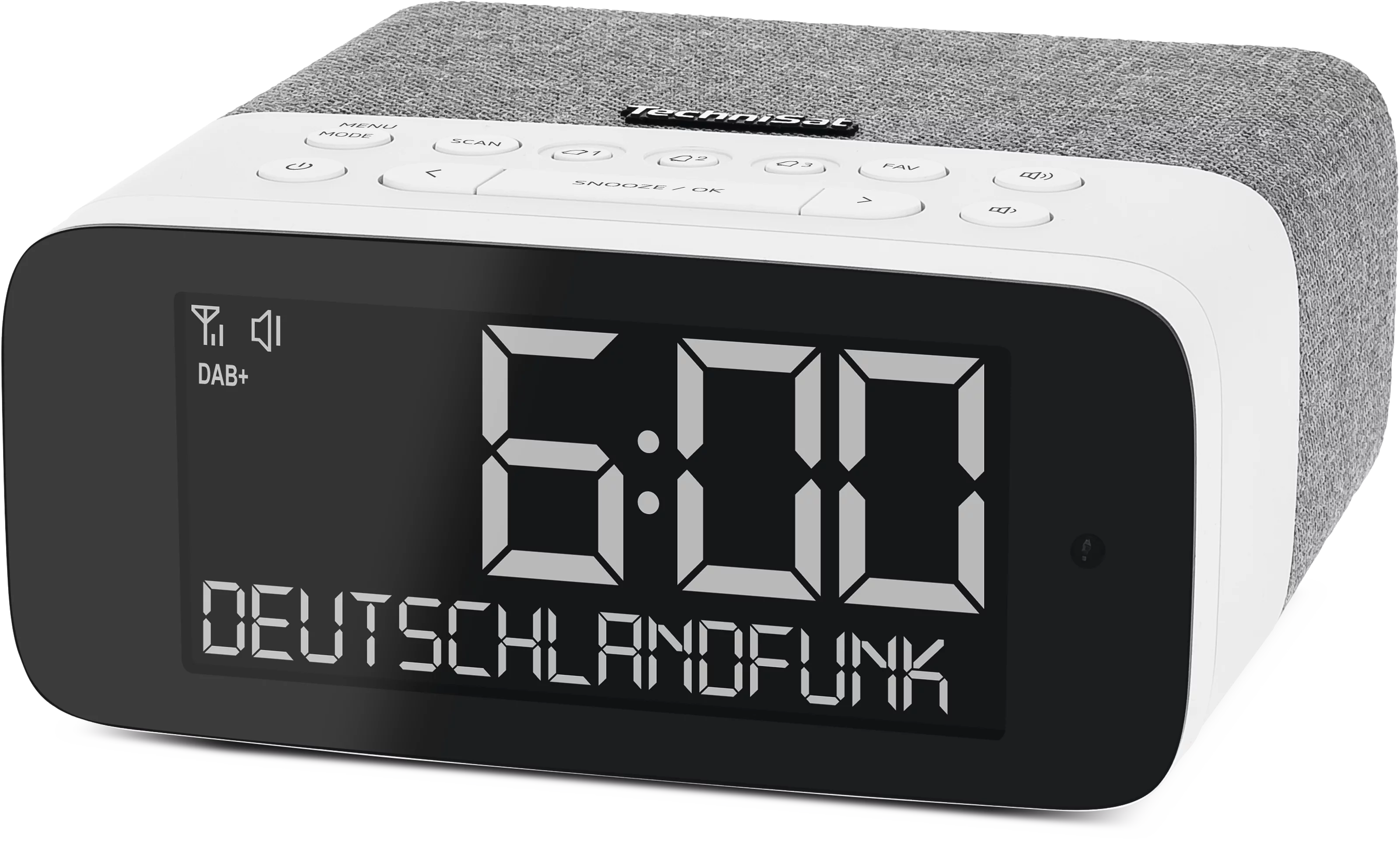 DIGITRADIO 52 ASA, grau/weiß Schräg, Links