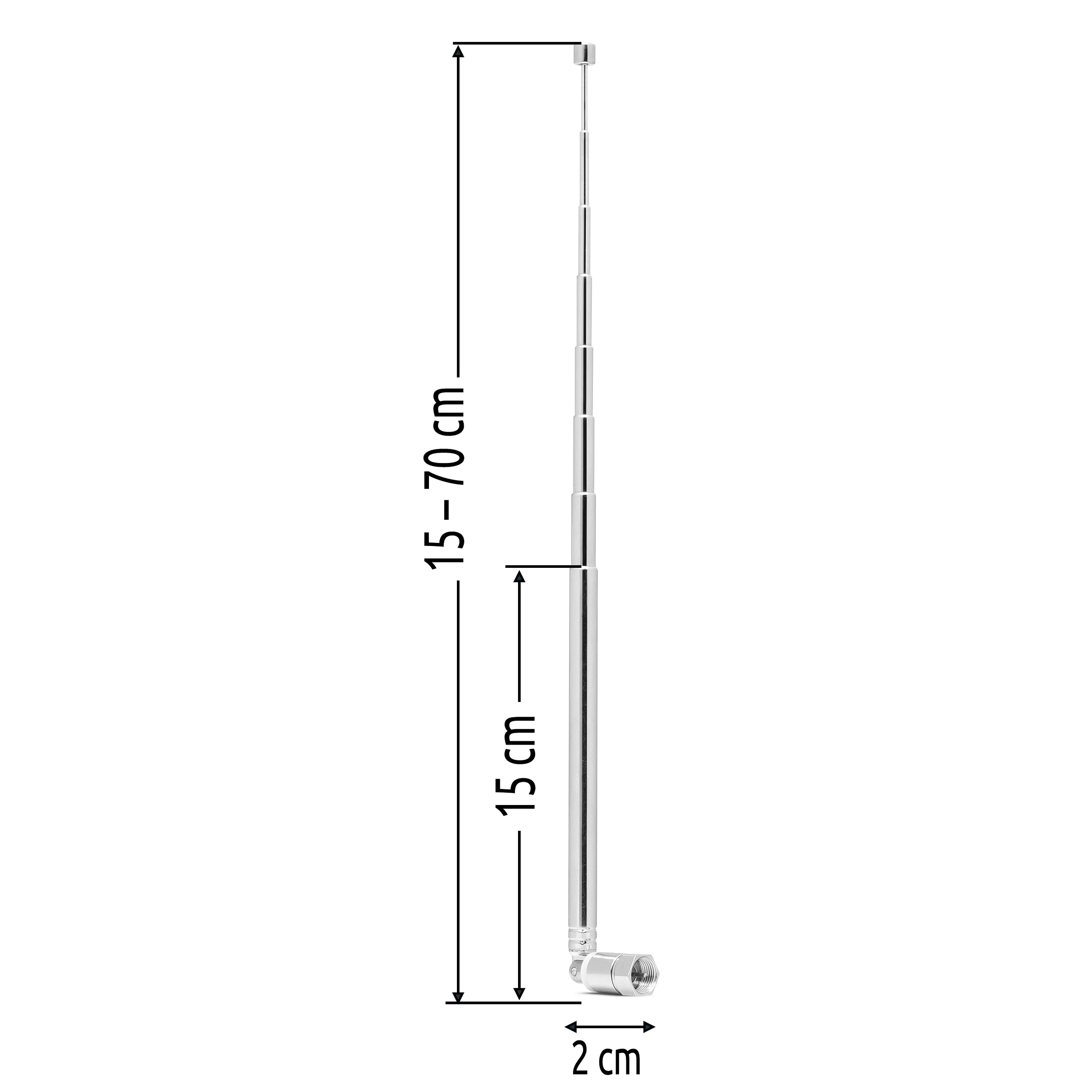 DAB+/FM Teleskop-Stabantenne Frontal, Front