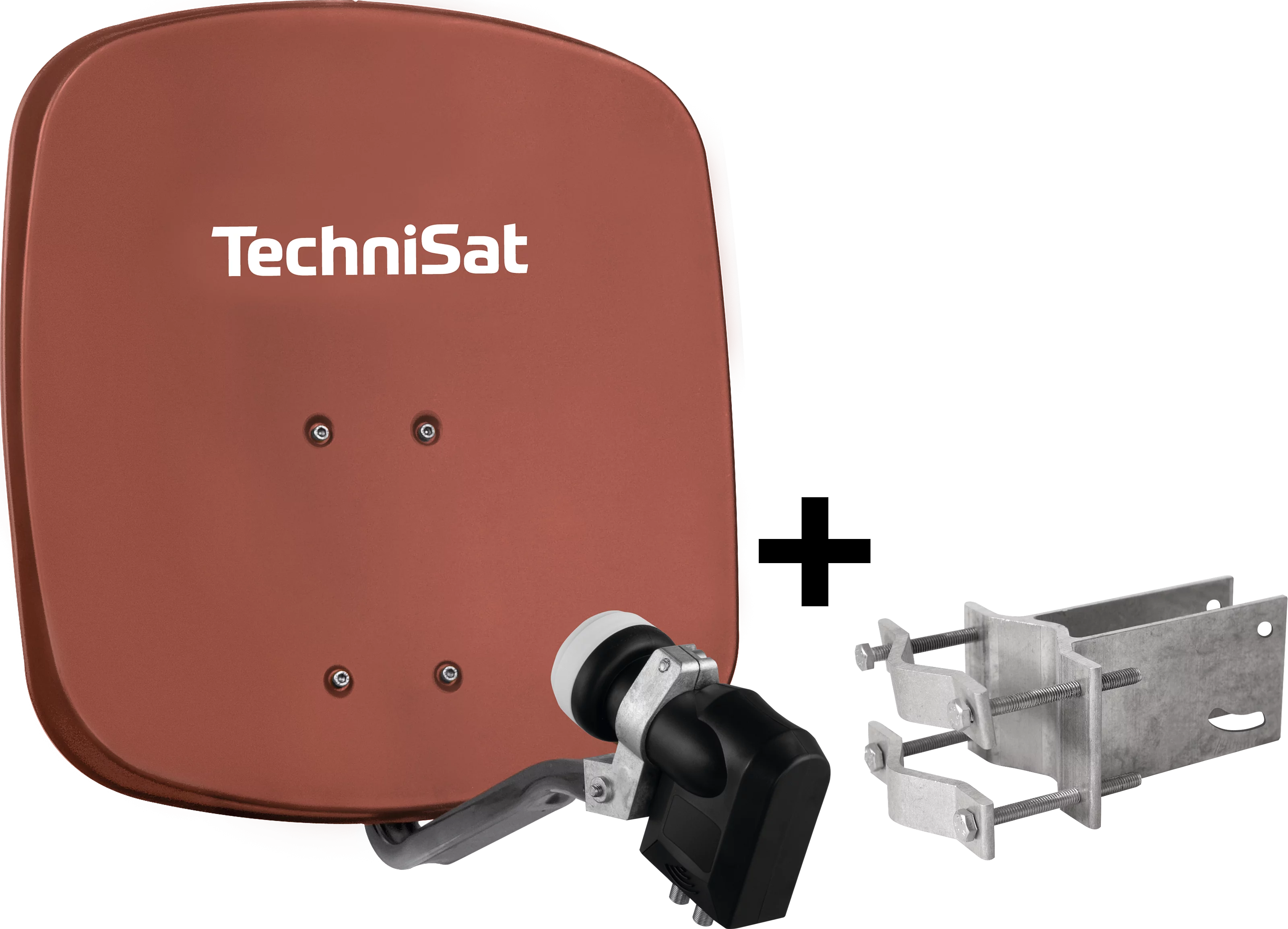 DIGIDISH 45, Quattro-Switch-LNB, An-Rohr-Fitting Frontal, Front