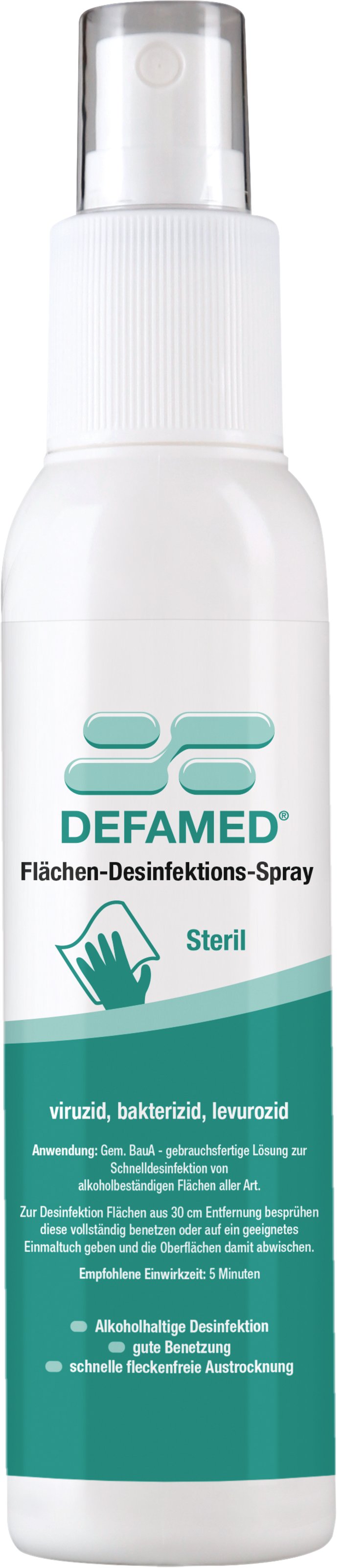 Steril Flächen-Desinfektionsmittel Spray, 100ml Frontal, Front