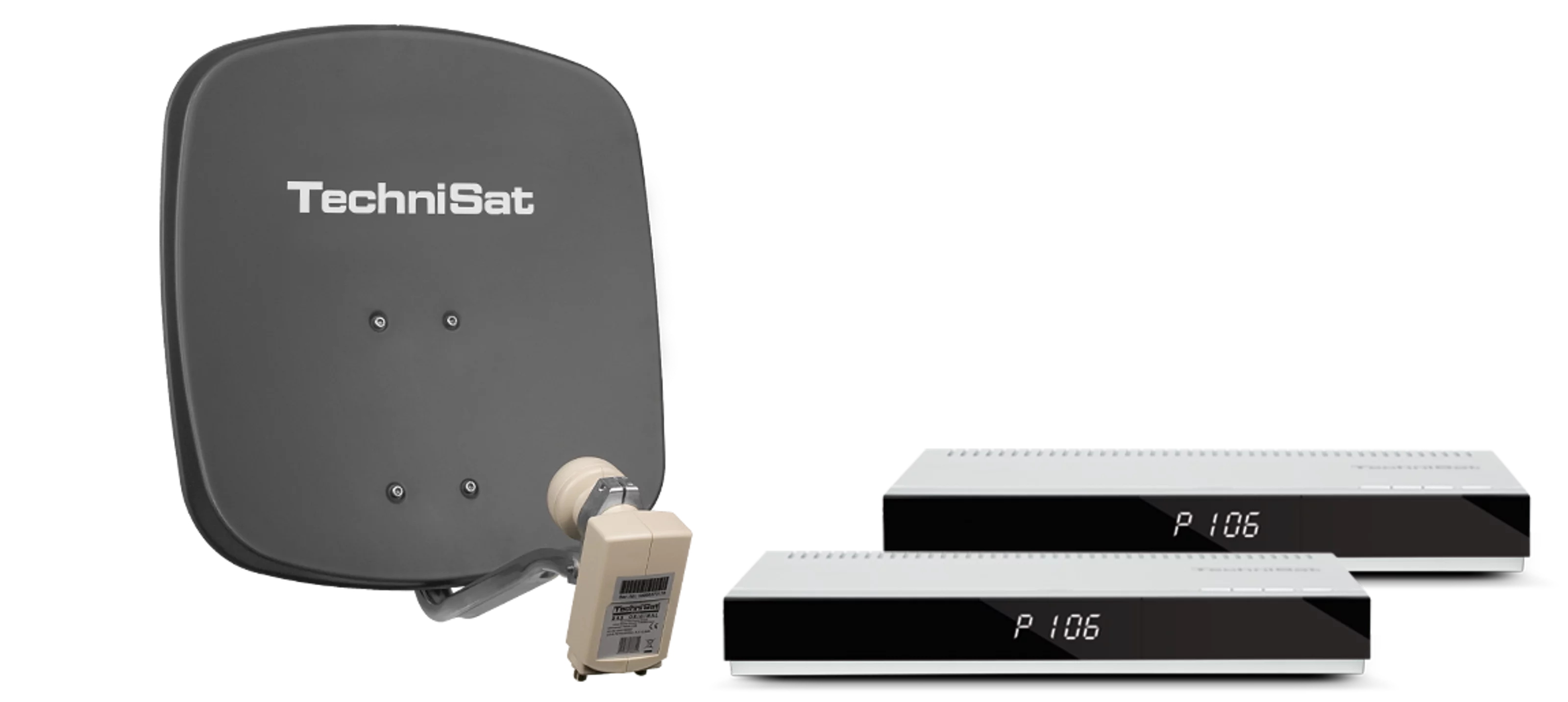 Zweiteilnehmer-Set DIGIDISH 45 (grau) + 2 x TECHNISTAR S2, silber Frontal, Front